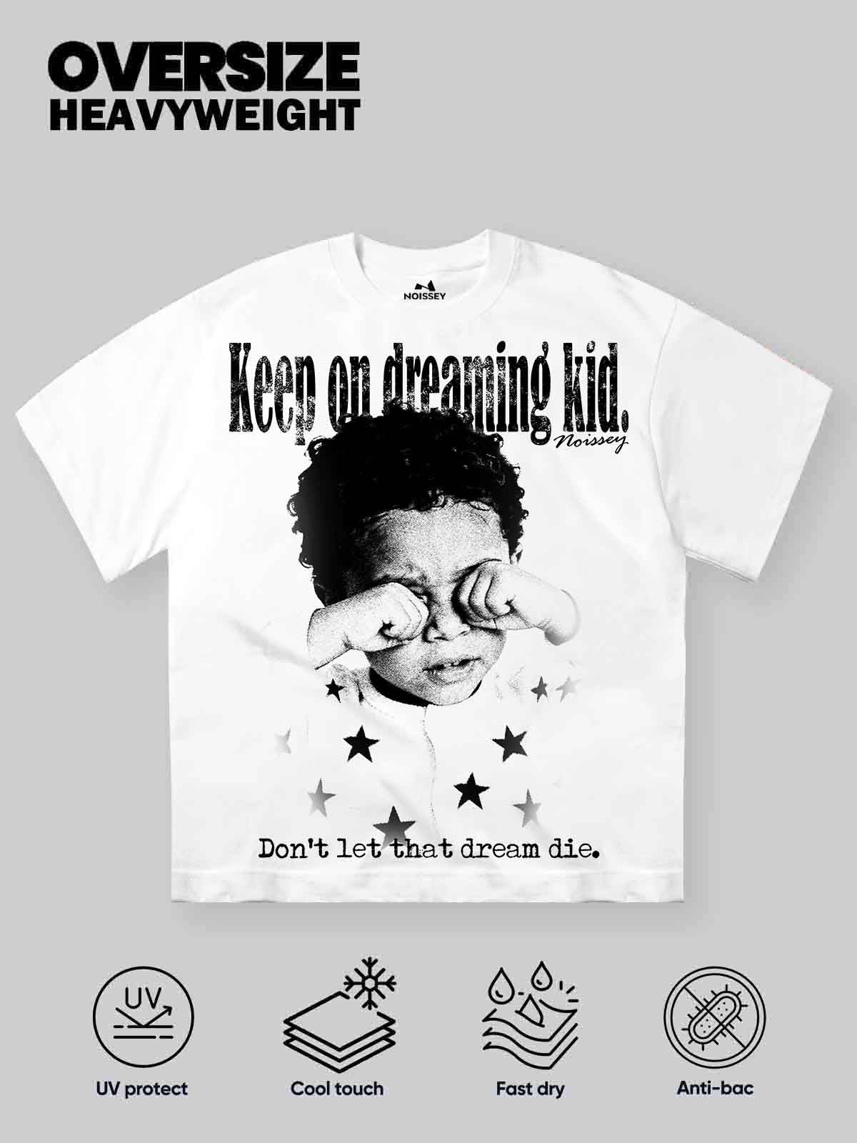 NOISSEY "Dreaming Kid" Vintage Graphic Art Heavyweight T-Shirt - Image 2