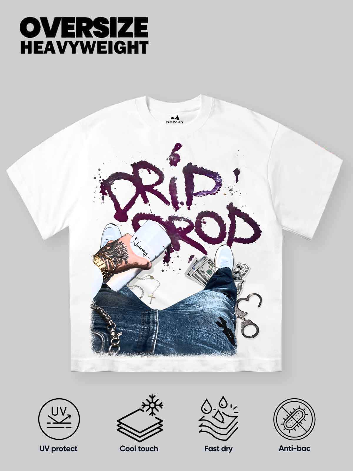 NOISSEY "DRIP DROP" HUSTLE ART OVERSIZED T-SHIRT - Image 2