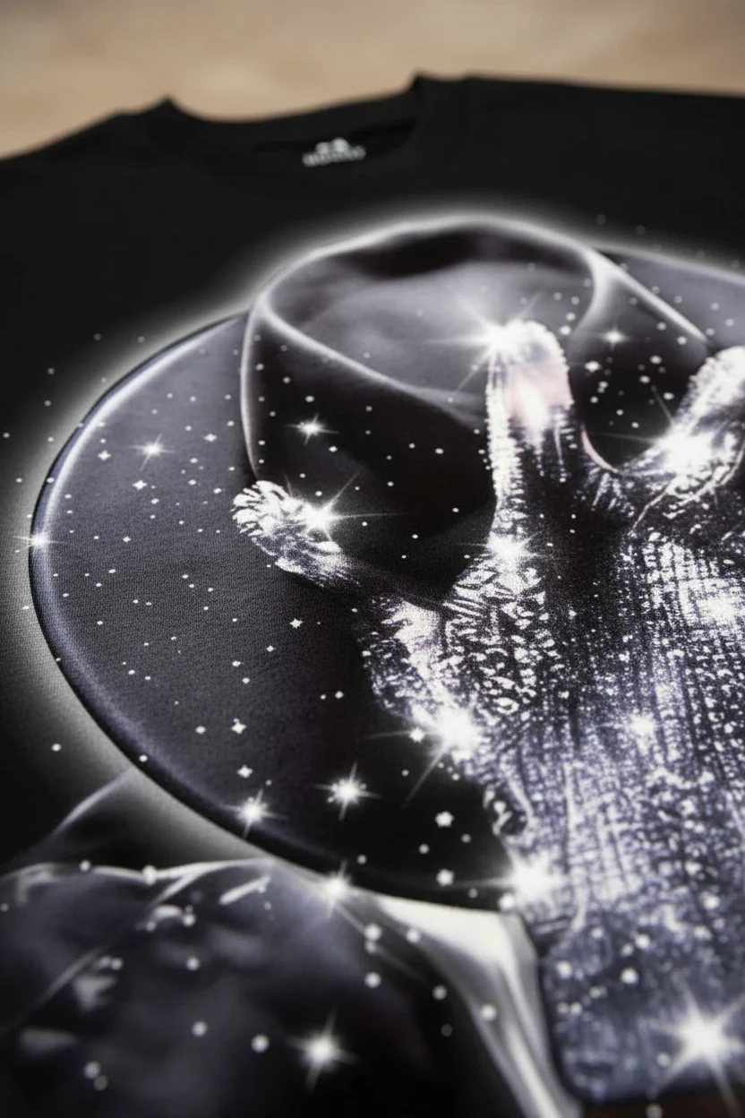 NOISSEY "Eternal Legend" Hat & Diamond Glove Graphic Art Heavyweight T-Shirt - Image 4
