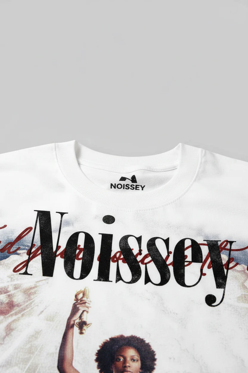 NOISSEY "FIND YOUR VOICE" CELESTIAL GODDESS VINTAGE ART PRINT T-SHIRT - Image 10