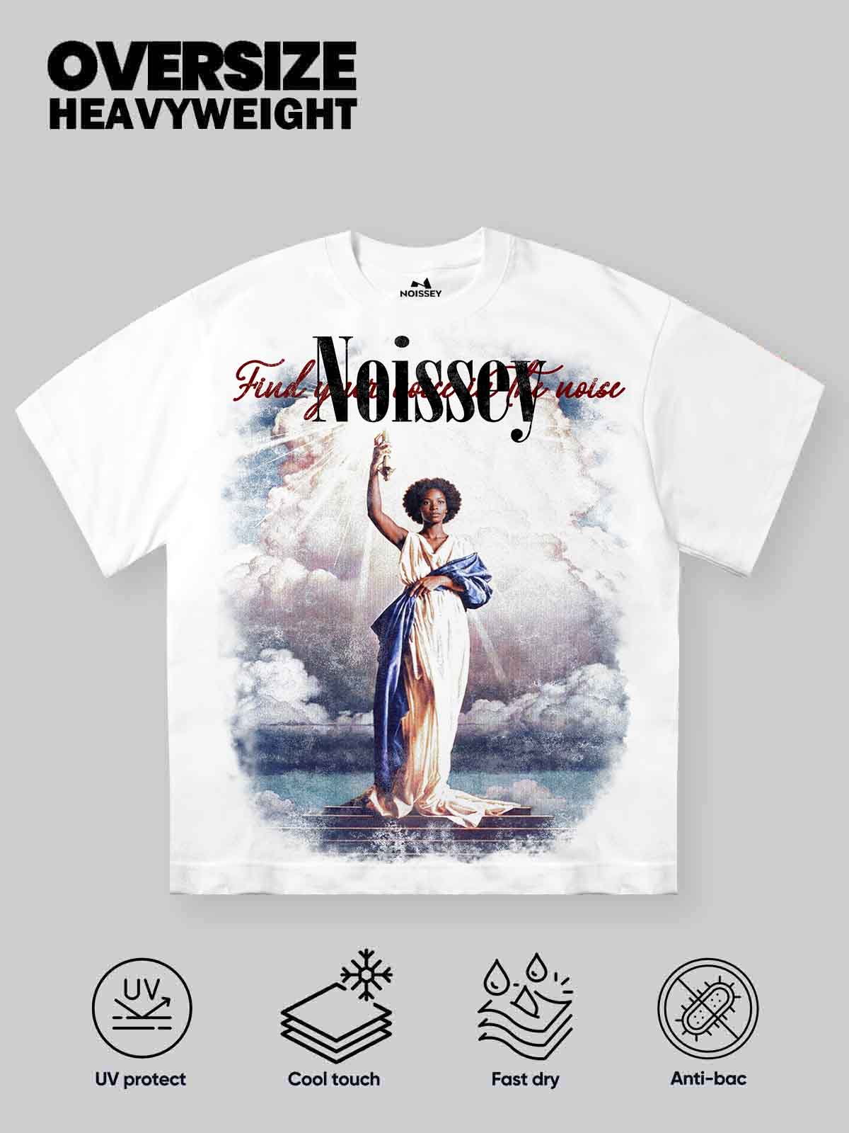 NOISSEY "FIND YOUR VOICE" CELESTIAL GODDESS VINTAGE ART PRINT T-SHIRT - Image 2
