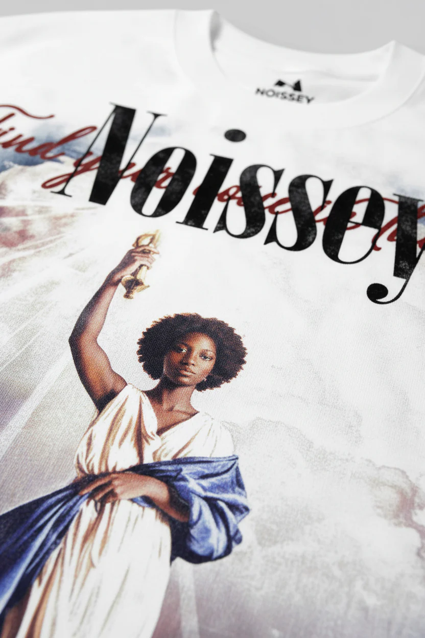 NOISSEY "FIND YOUR VOICE" CELESTIAL GODDESS VINTAGE ART PRINT T-SHIRT - Image 4