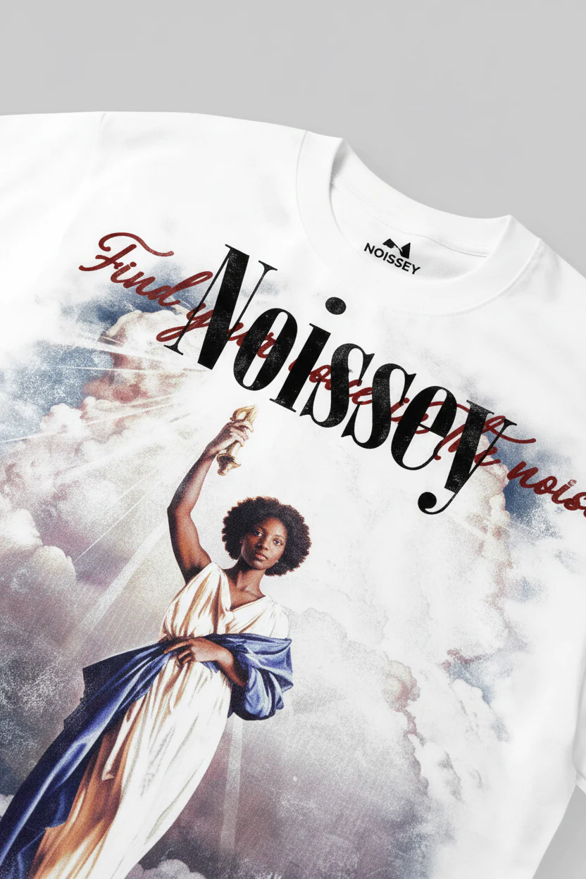 NOISSEY "FIND YOUR VOICE" CELESTIAL GODDESS VINTAGE ART PRINT T-SHIRT - Image 7