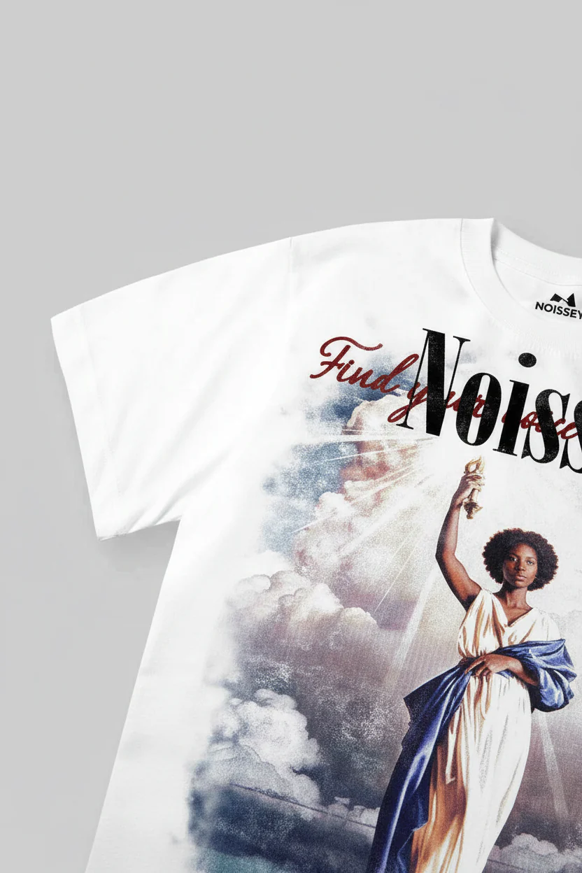 NOISSEY "FIND YOUR VOICE" CELESTIAL GODDESS VINTAGE ART PRINT T-SHIRT - Image 9