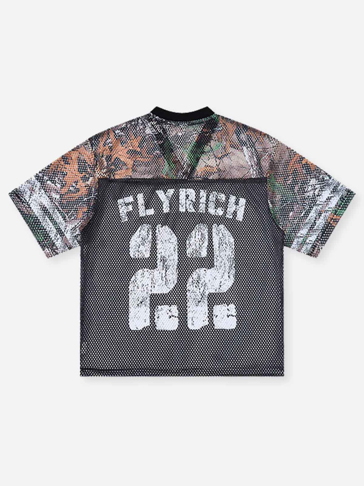 NOISSEY "FLY RICH" 22 - MESH PANEL CAMO RACING JERSEY TEE - Image 10
