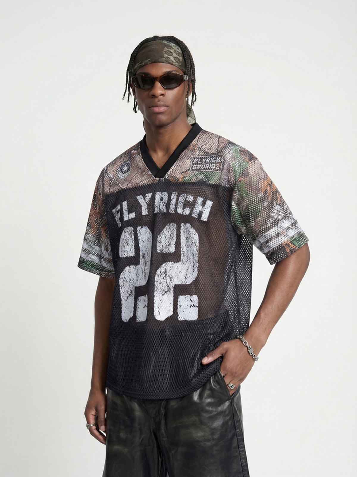 NOISSEY "FLY RICH" 22 - MESH PANEL CAMO RACING JERSEY TEE - Image 2