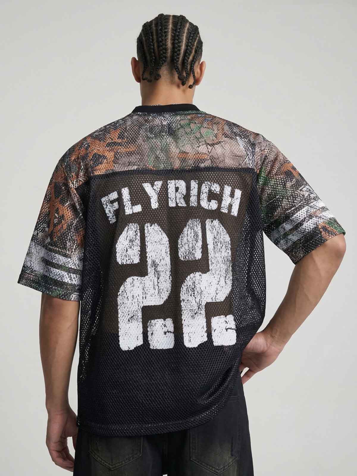 NOISSEY "FLY RICH" 22 - MESH PANEL CAMO RACING JERSEY TEE - Image 3