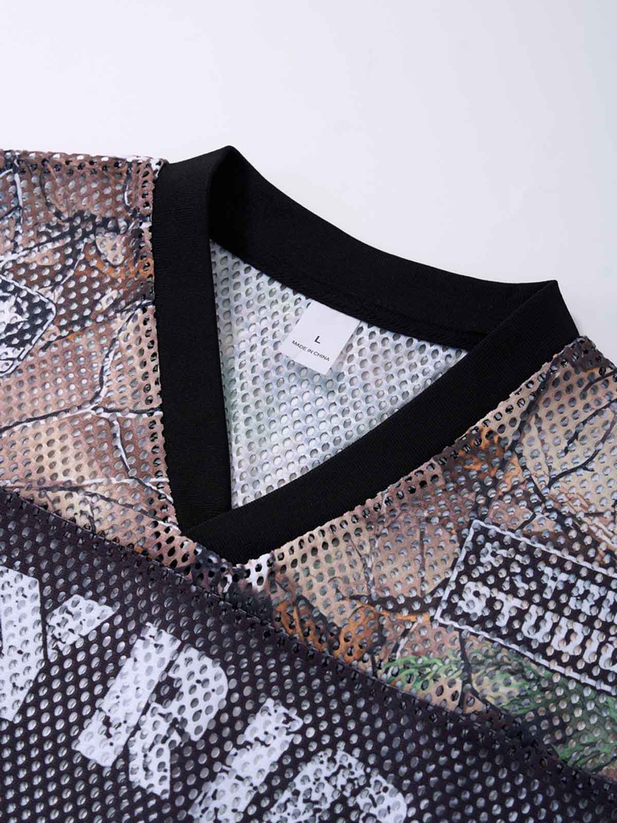 NOISSEY "FLY RICH" 22 - MESH PANEL CAMO RACING JERSEY TEE - Image 4