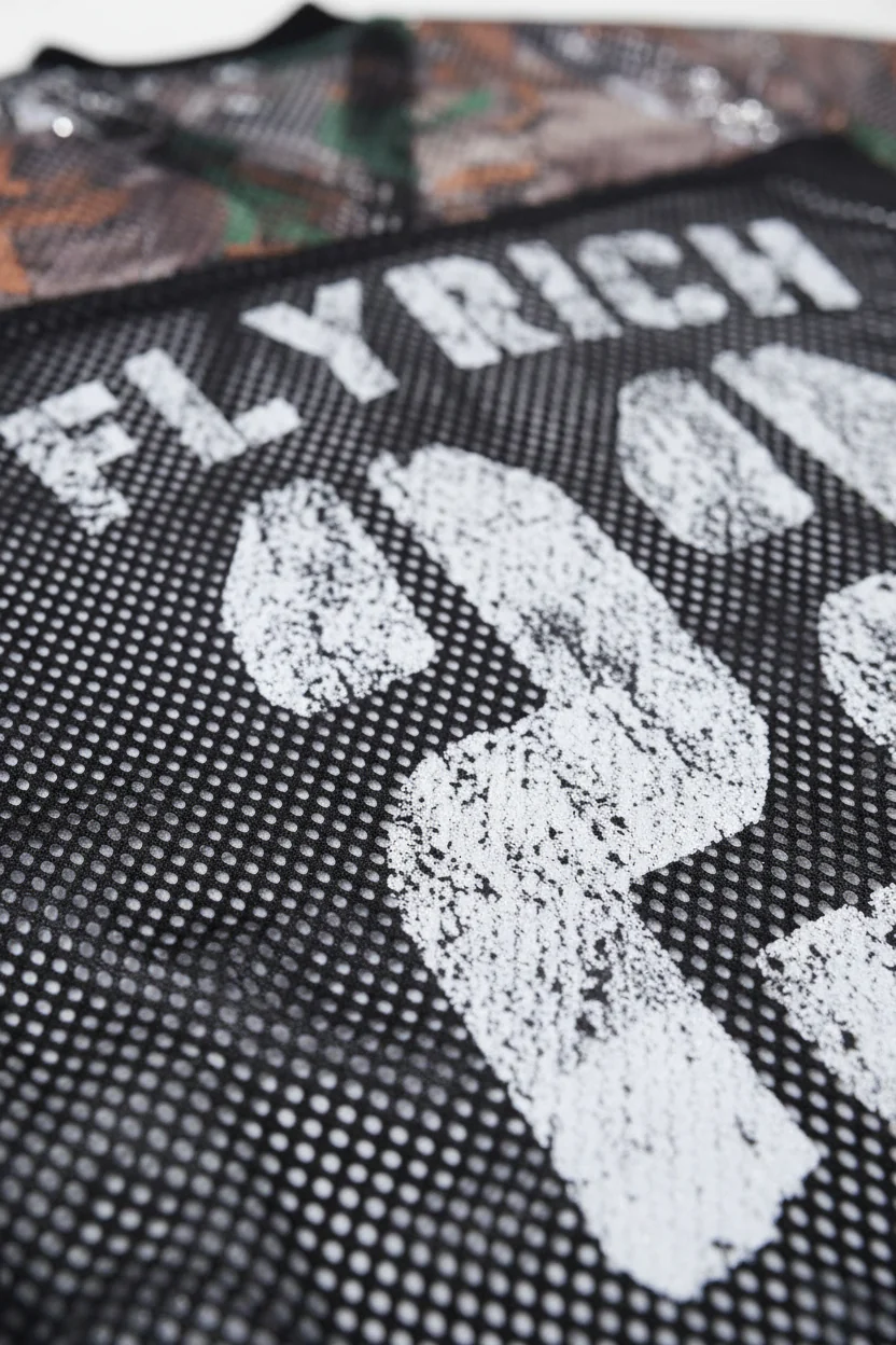 NOISSEY "FLY RICH" 22 - MESH PANEL CAMO RACING JERSEY TEE - Image 9