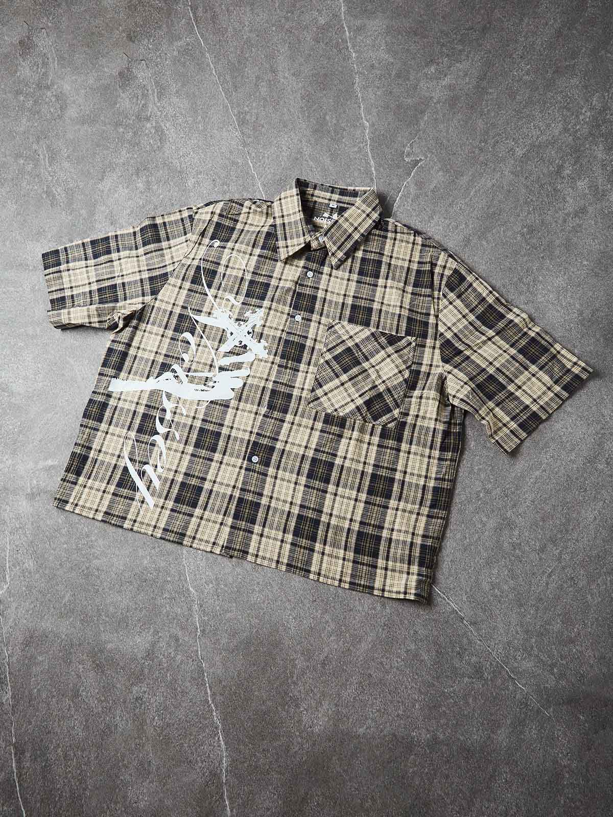 NOISSEY "GENESIS" ANGELIC ICONOGRAPHY CHECKERED SHORT-SLEEVE SHIRT - Image 5