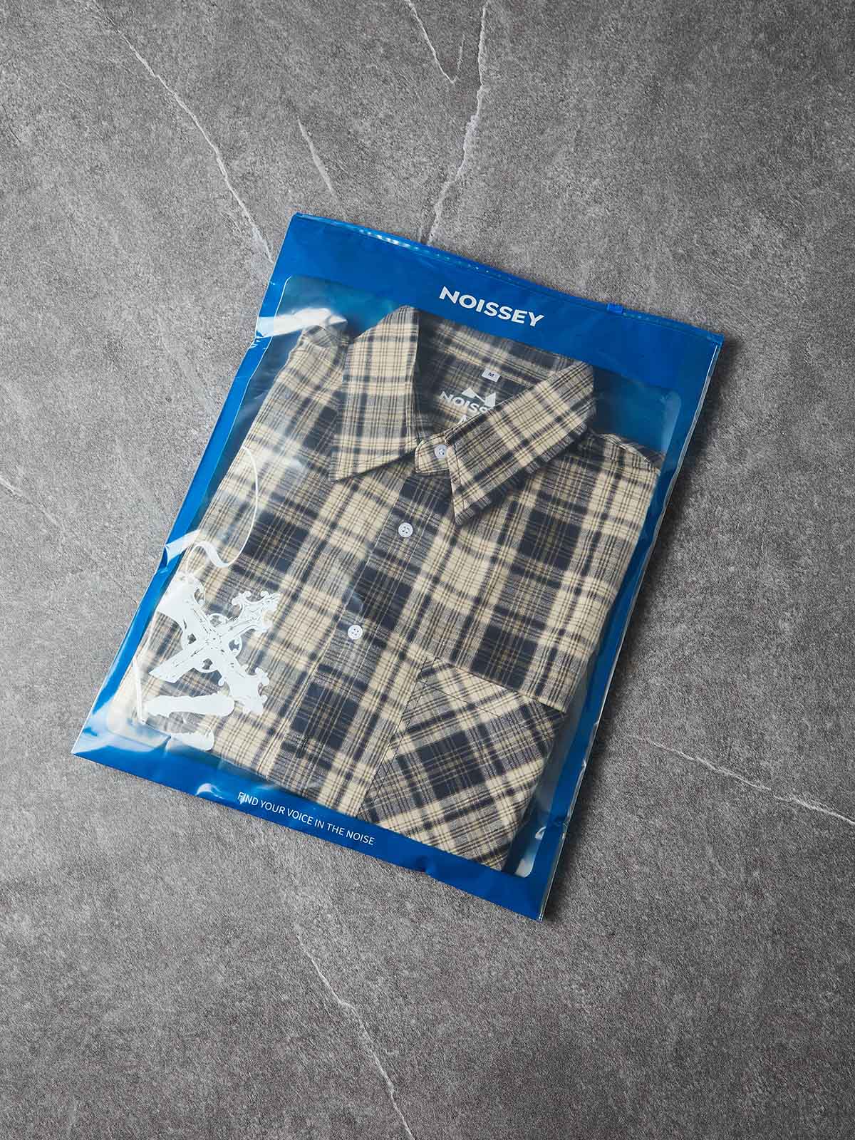 NOISSEY "GENESIS" ANGELIC ICONOGRAPHY CHECKERED SHORT-SLEEVE SHIRT - Image 6