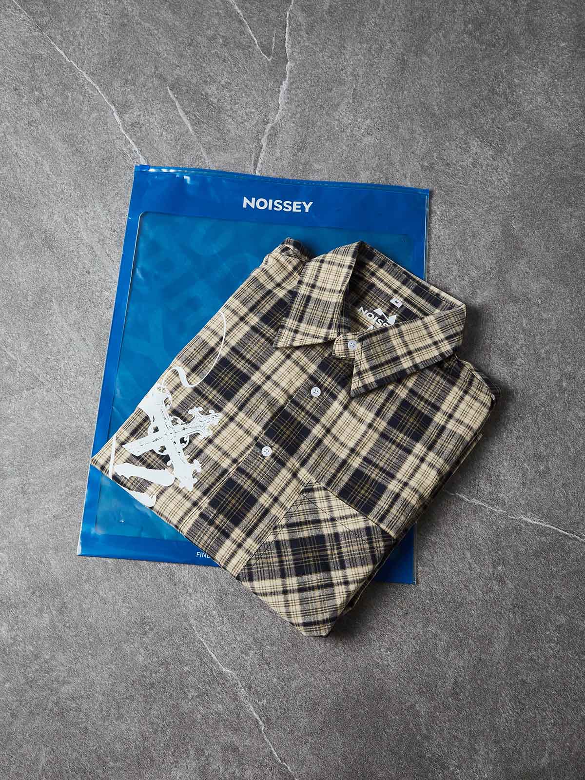 NOISSEY "GENESIS" ANGELIC ICONOGRAPHY CHECKERED SHORT-SLEEVE SHIRT - Image 7