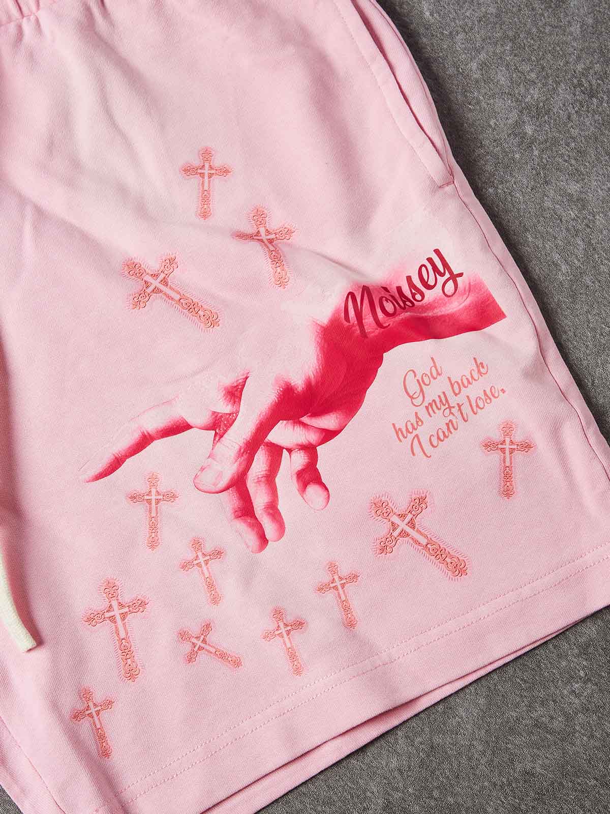 NOISSEY "GENESIS REBORN" VINTAGE DISTRESSED ART PRINT SWEAT SHORTS - Image 4