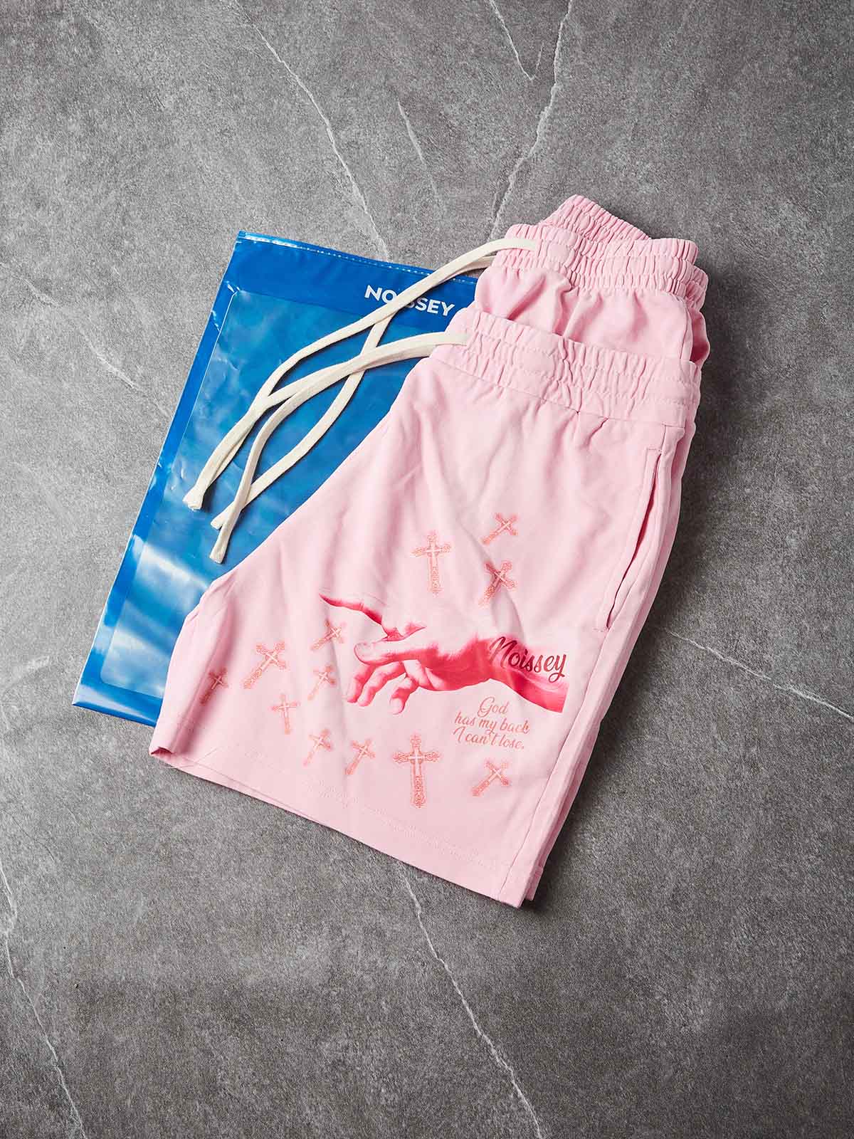 NOISSEY "GENESIS REBORN" VINTAGE DISTRESSED ART PRINT SWEAT SHORTS - Image 5