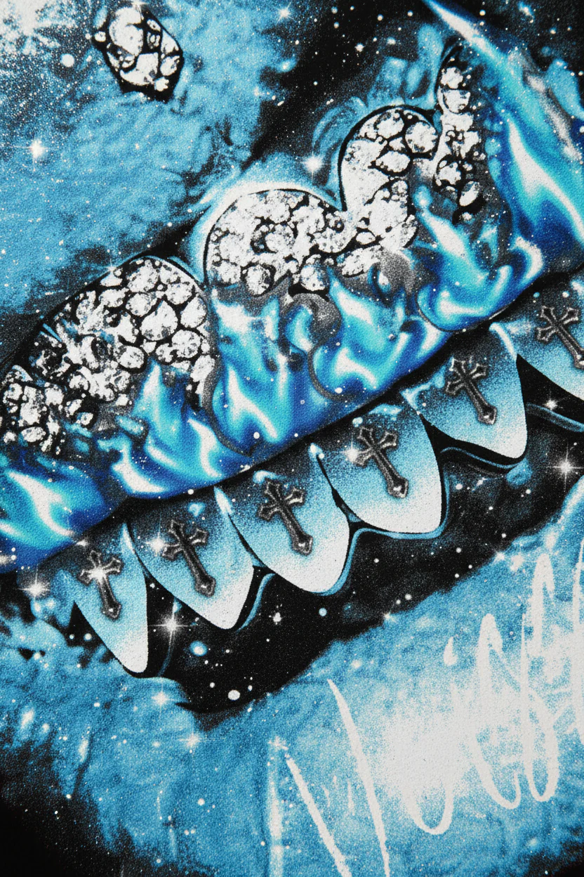 NOISSEY "GLACIER GRILLZ" ICE FLAME ARTWORK OVERSIZED TEE - Image 8