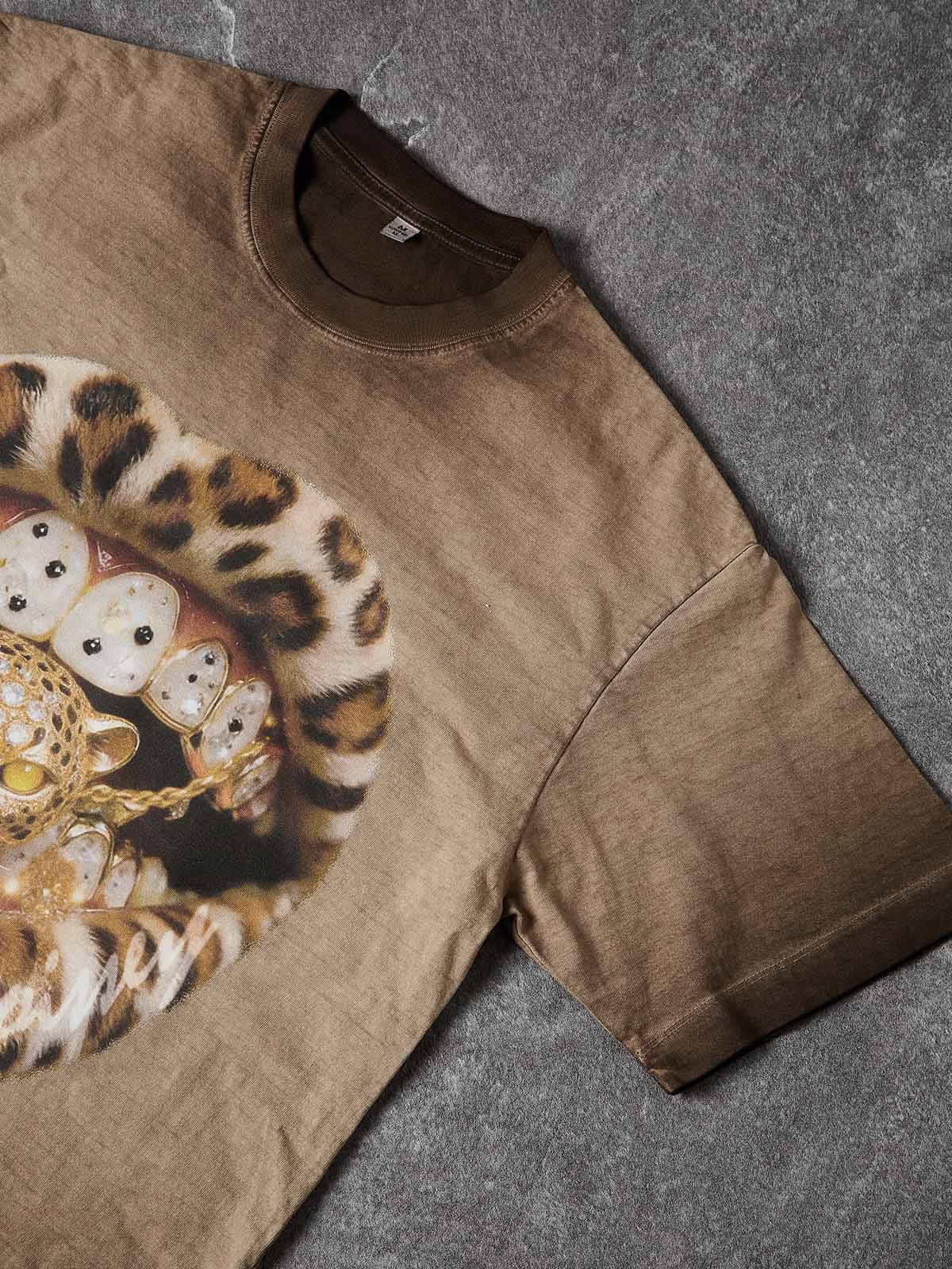 NOISSEY "GOLDEN LEOPARD" ART PRINT - ICED OUT GRILLS OVERSIZED TEE - Image 4