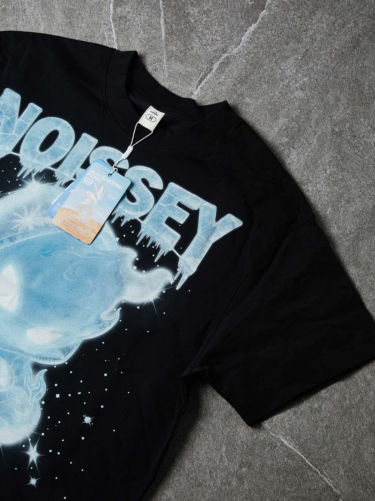 NOISSEY "Ice Fire Sprite" Oversize Heavyweight Glossy Art Tee - Onyx Black - Image 7