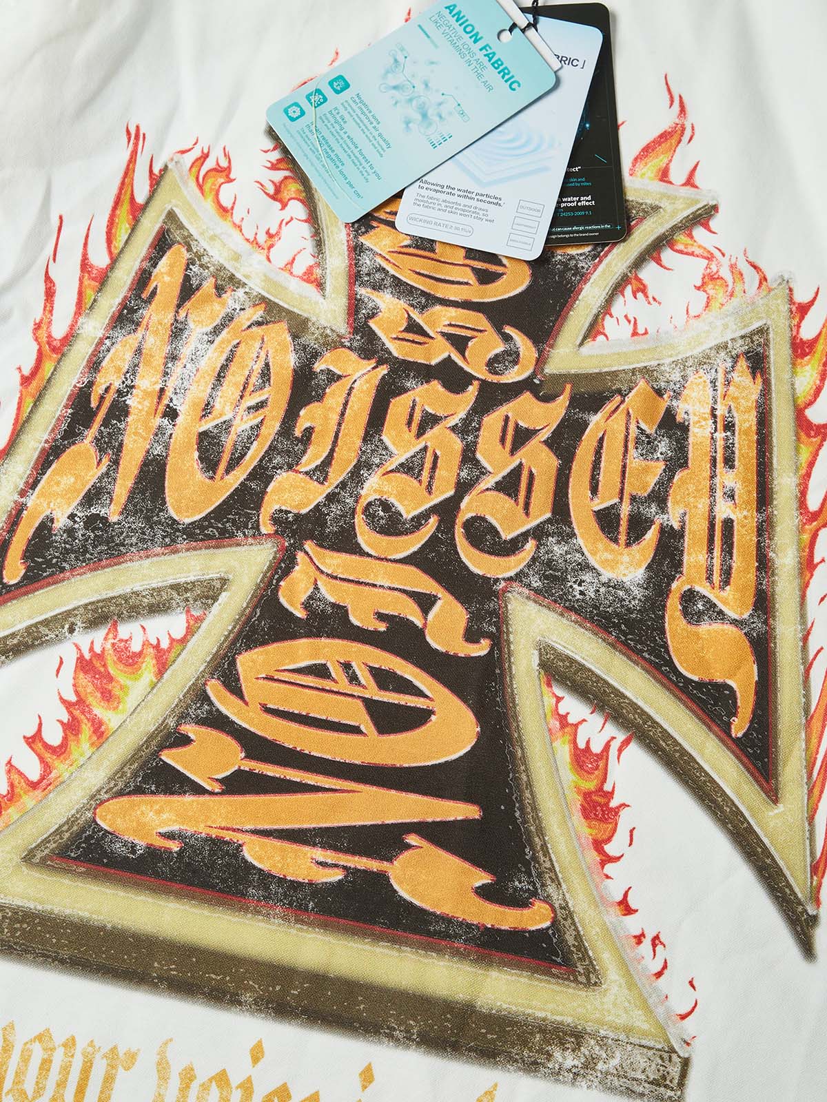 NOISSEY "INFERNO CROSS" GOTHIC FLAME ART LONG SLEEVE SWEATSHIRT - Image 4