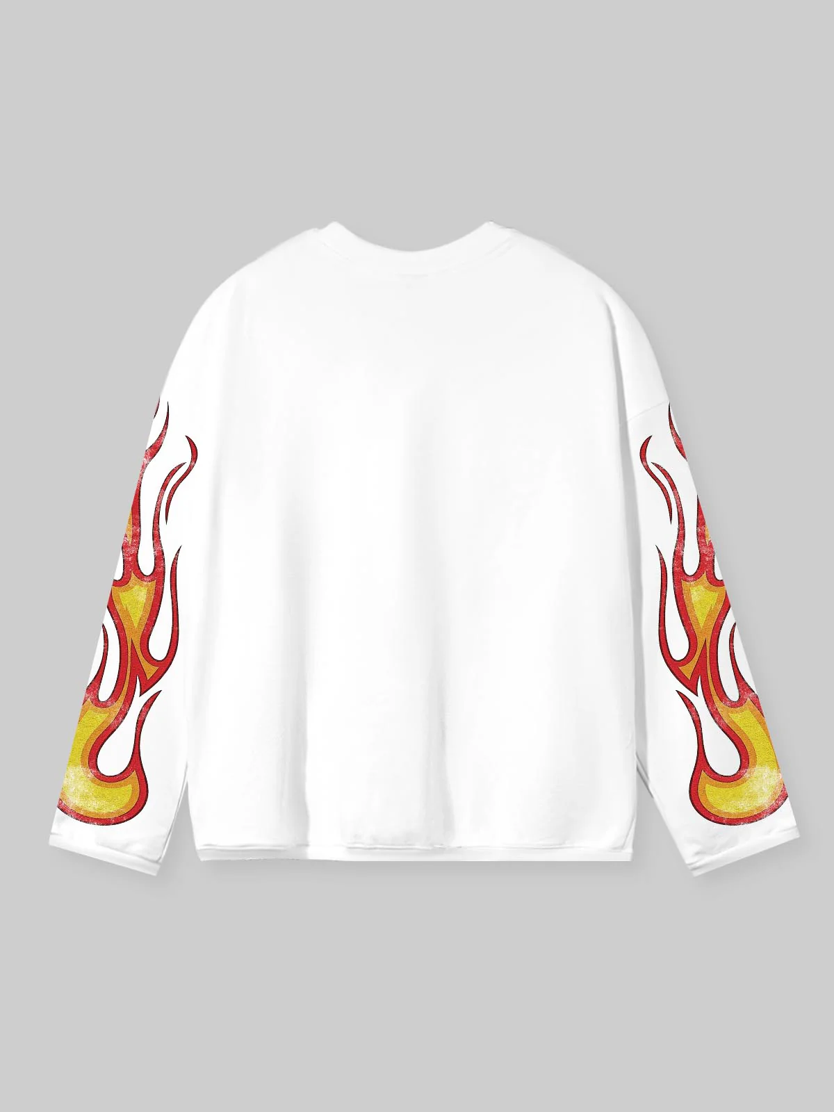 NOISSEY "INFERNO CROSS" GOTHIC FLAME ART LONG SLEEVE SWEATSHIRT - Image 8
