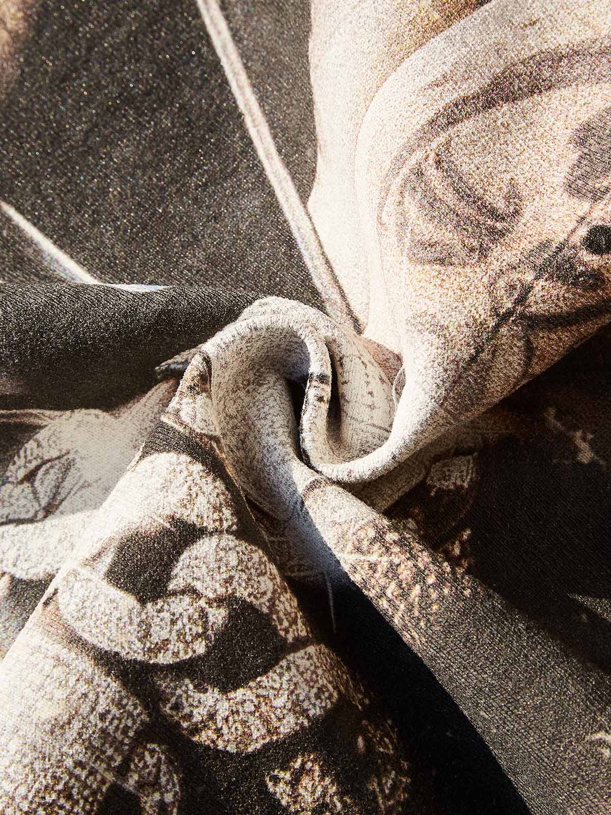 NOISSEY "Instant Luxury" Vintage Washed Graphic Tee - Retro Sand T-Shirt - Image 5