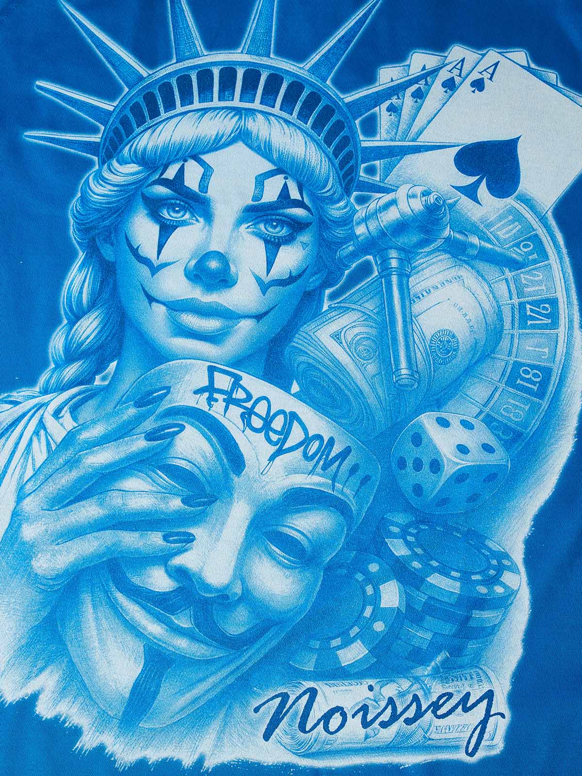NOISSEY "LIBERTY & JOKER" CHICANO ART TEE - OVERSIZED GRAFFITI PRINT - Image 2