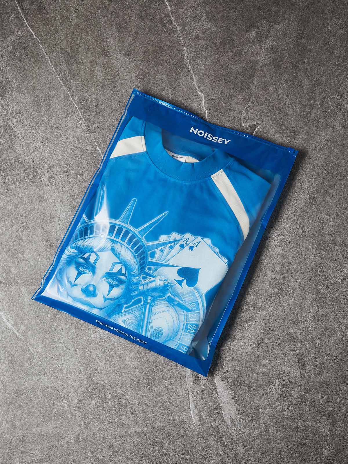 NOISSEY "LIBERTY & JOKER" CHICANO ART TEE - OVERSIZED GRAFFITI PRINT - Image 4