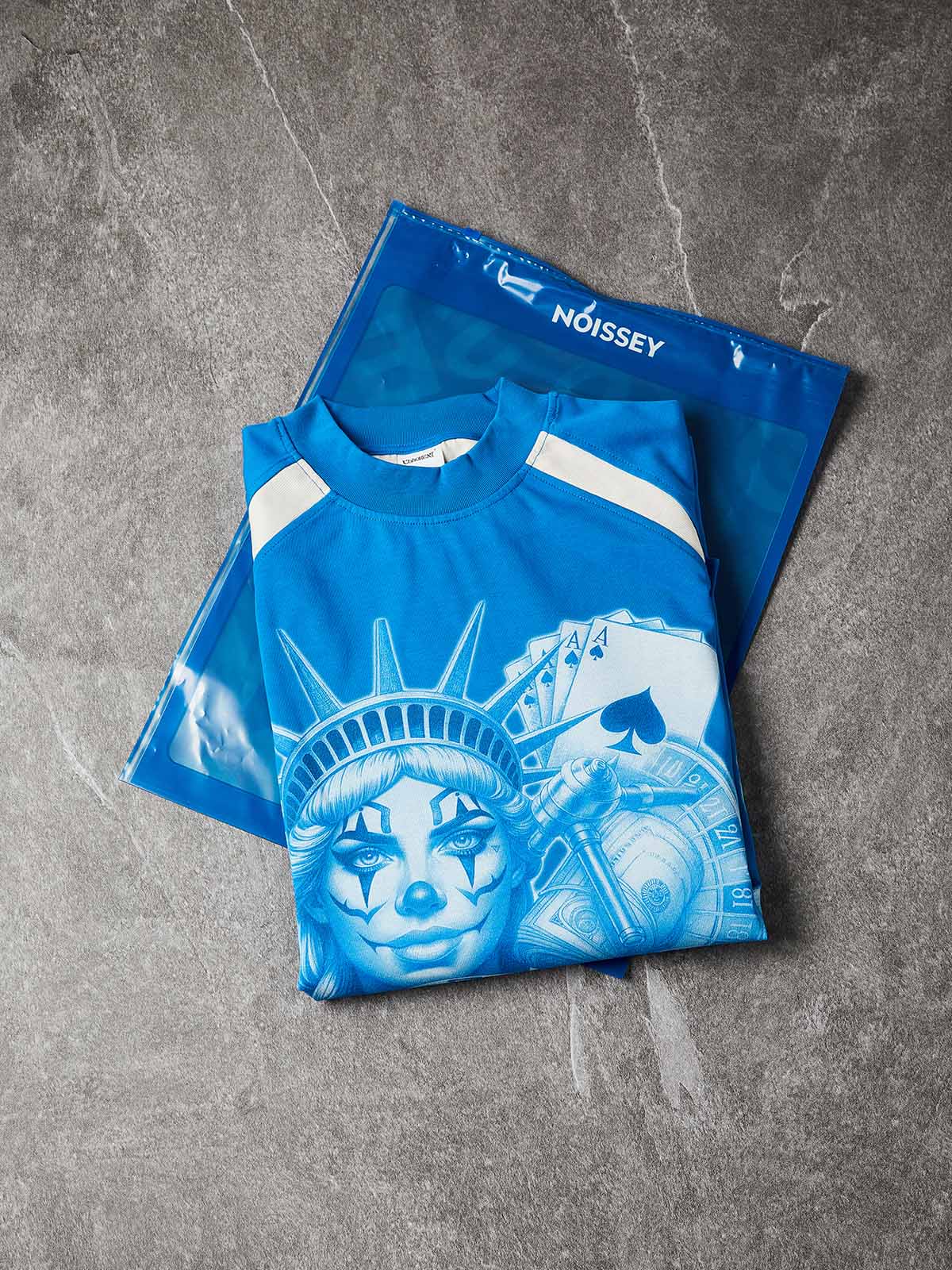 NOISSEY "LIBERTY & JOKER" CHICANO ART TEE - OVERSIZED GRAFFITI PRINT - Image 5