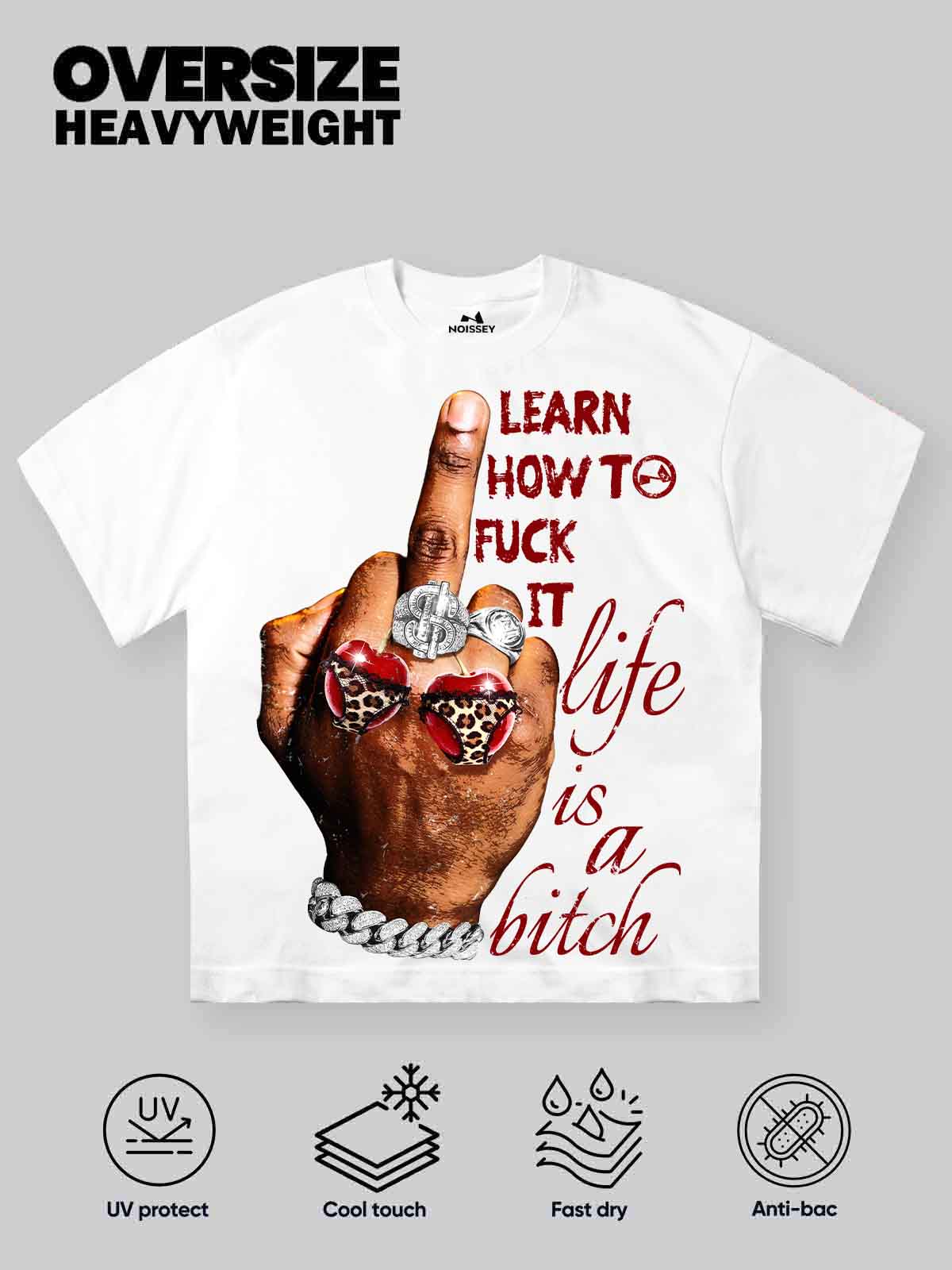 NOISSEY "Life is a Bitch" Boxy Heavyweight Cooling Tee - Image 9