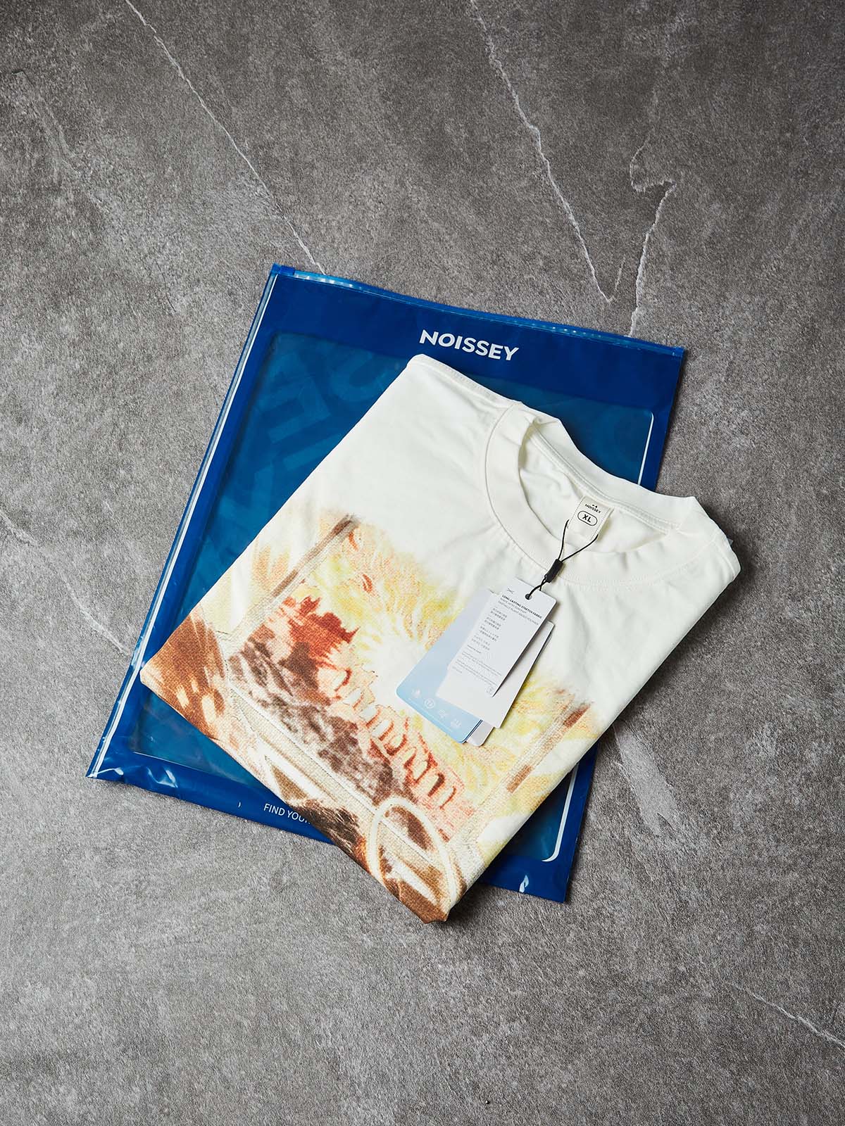 NOISSEY "Live Your Best Life" Dark Angel Art Boxy Heavyweight Tee - Cloud White - Image 6