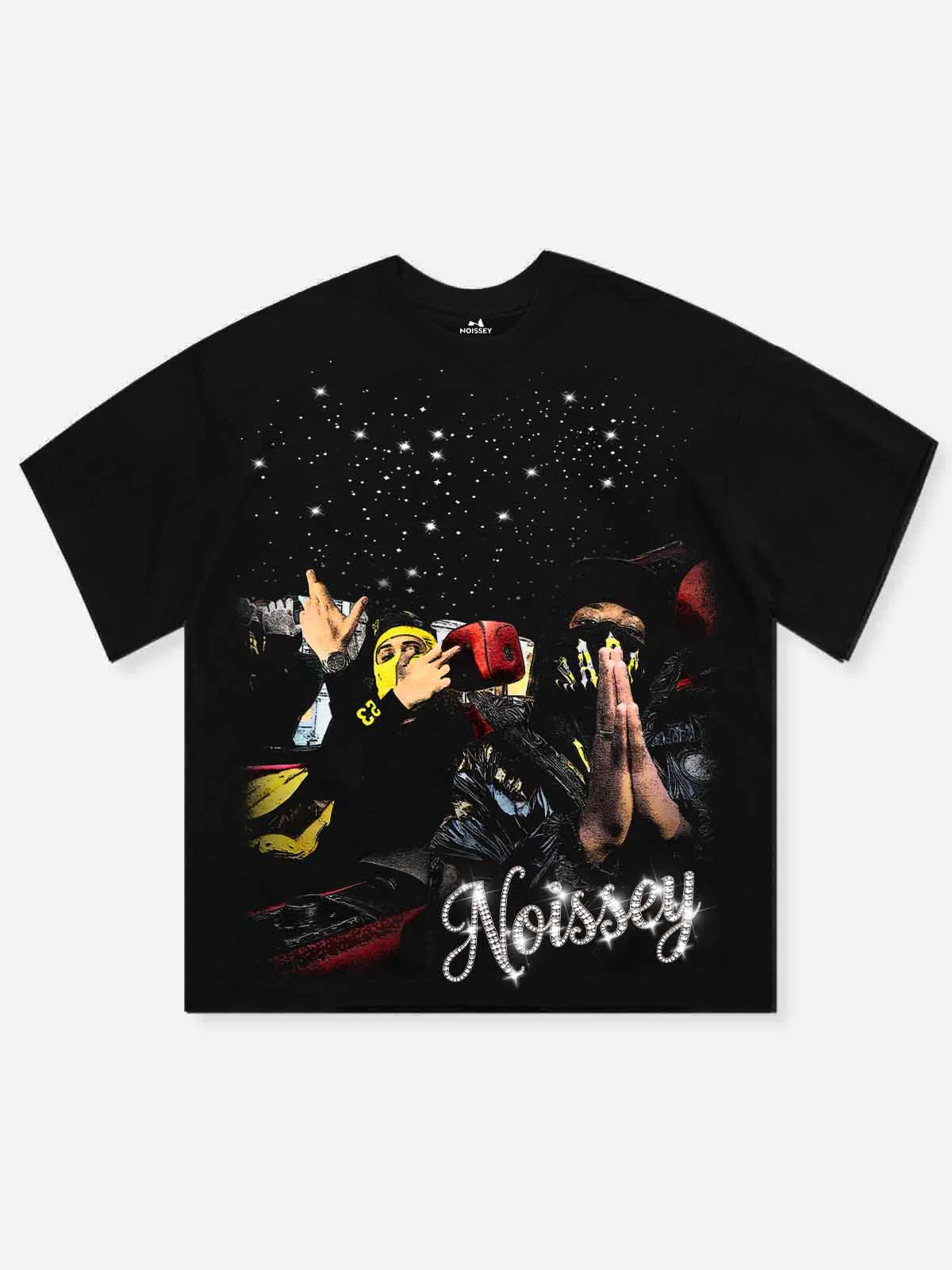 NOISSEY "Luxury Brotherhood" Rolls-Royce Starlight & Money Portrait Graphic Heavyweight T-Shirt
