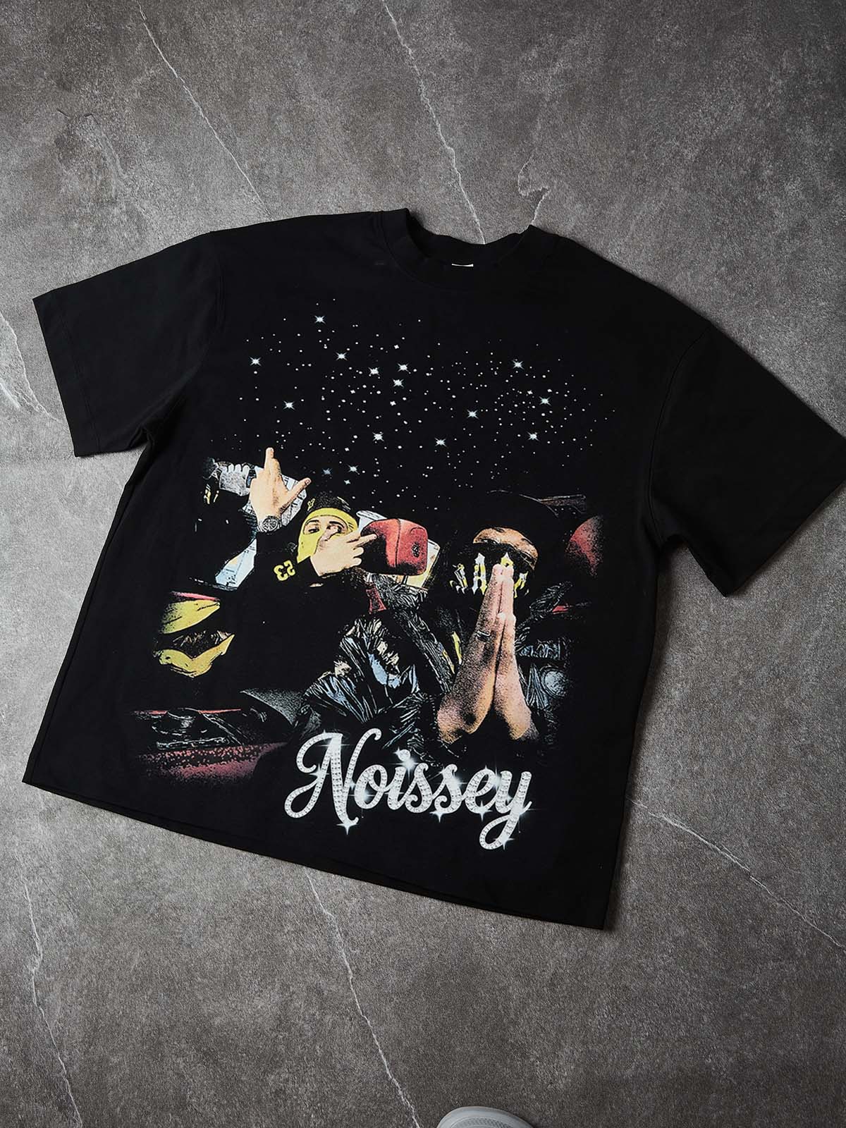 NOISSEY "Luxury Brotherhood" Rolls-Royce Starlight & Money Portrait Graphic Heavyweight T-Shirt - Image 4
