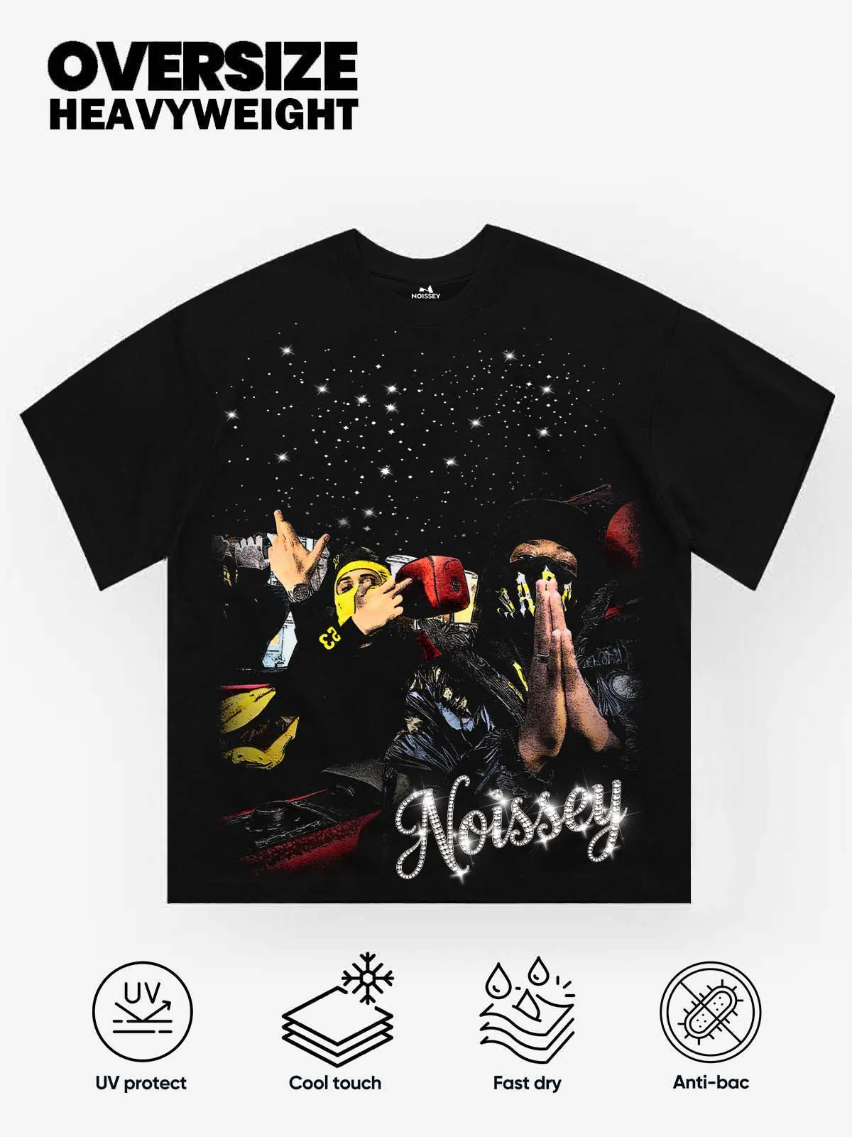 NOISSEY "Luxury Brotherhood" Rolls-Royce Starlight & Money Portrait Graphic Heavyweight T-Shirt - Image 7