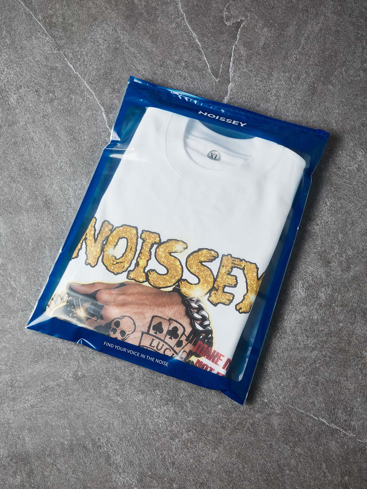 NOISSEY "Make Money Not Friends" Money Hands Gold Diamond Art Graphic Heavyweight T-Shirt - Image 9