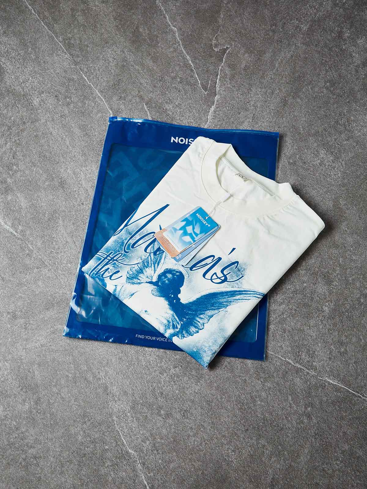NOISSEY "Mama's Got the Watch" Guardian Angel Art Print Boxy Tee - Cloud White - Image 6
