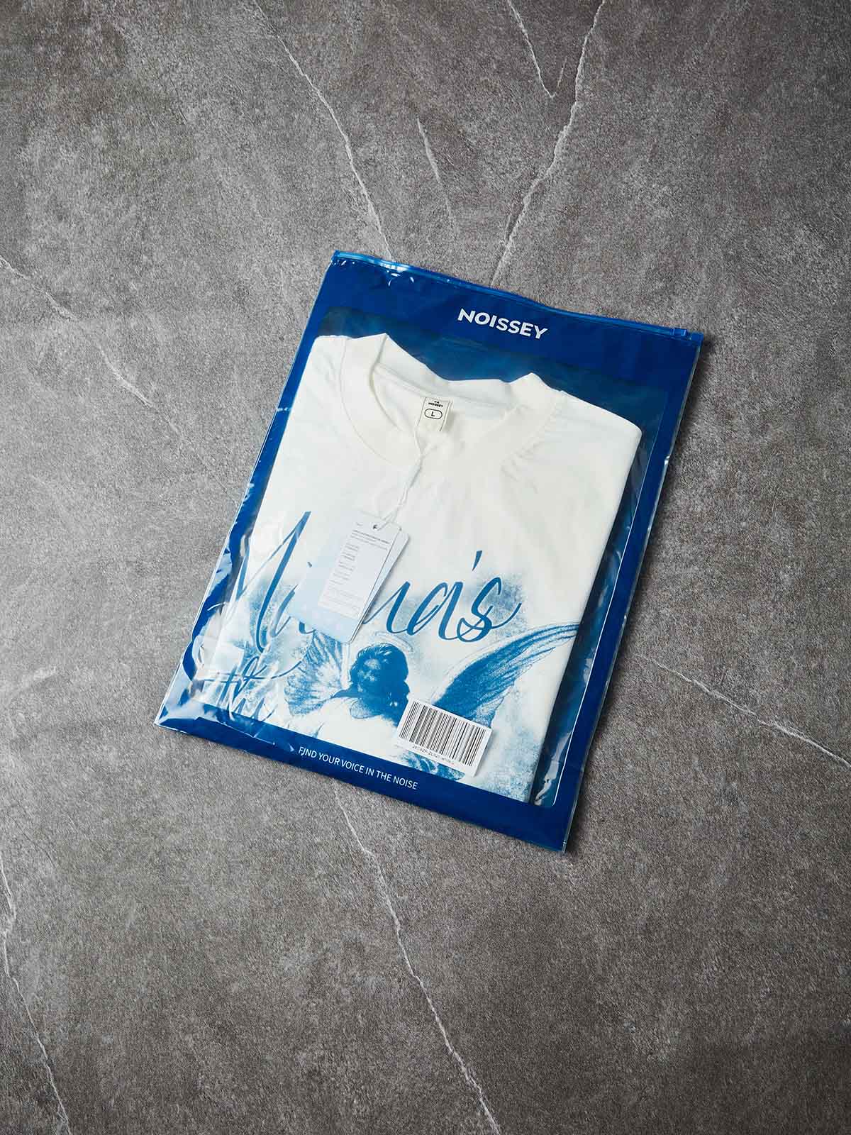 NOISSEY "Mama's Got the Watch" Guardian Angel Art Print Boxy Tee - Cloud White - Image 7