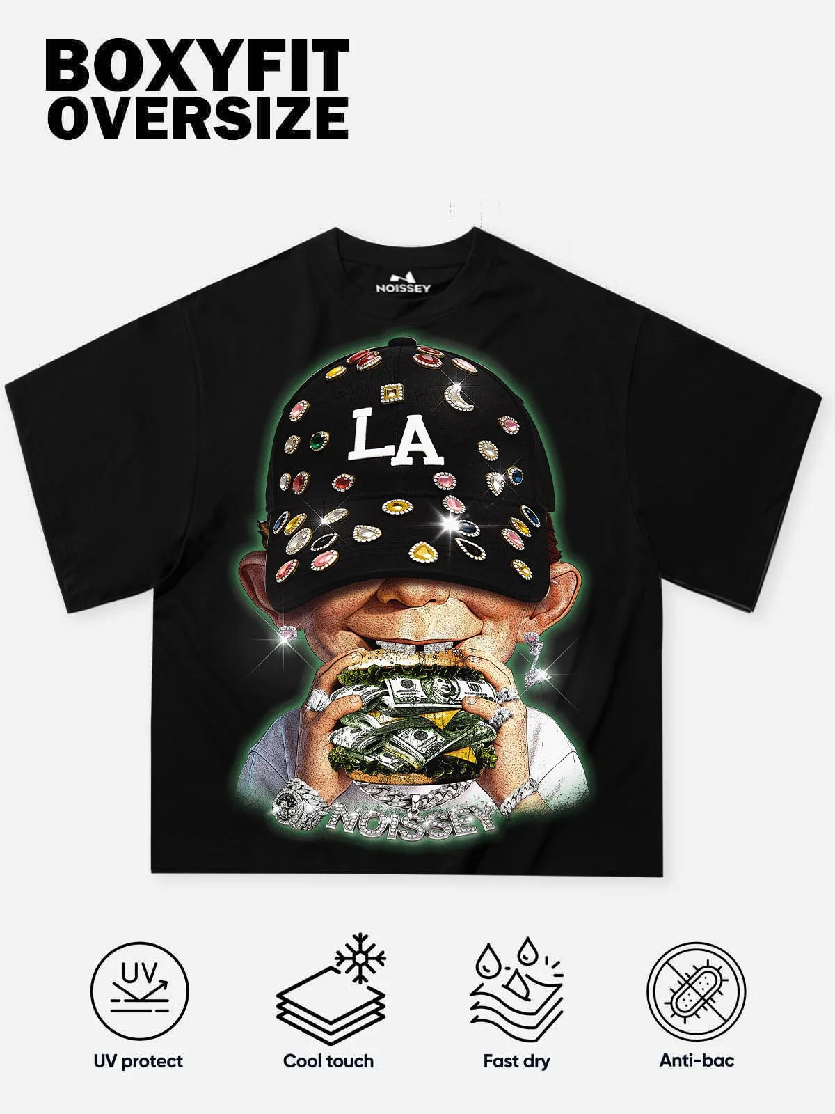 NOISSEY "MONEY BURGER" GLITTER BOY ART TEE - Image 2