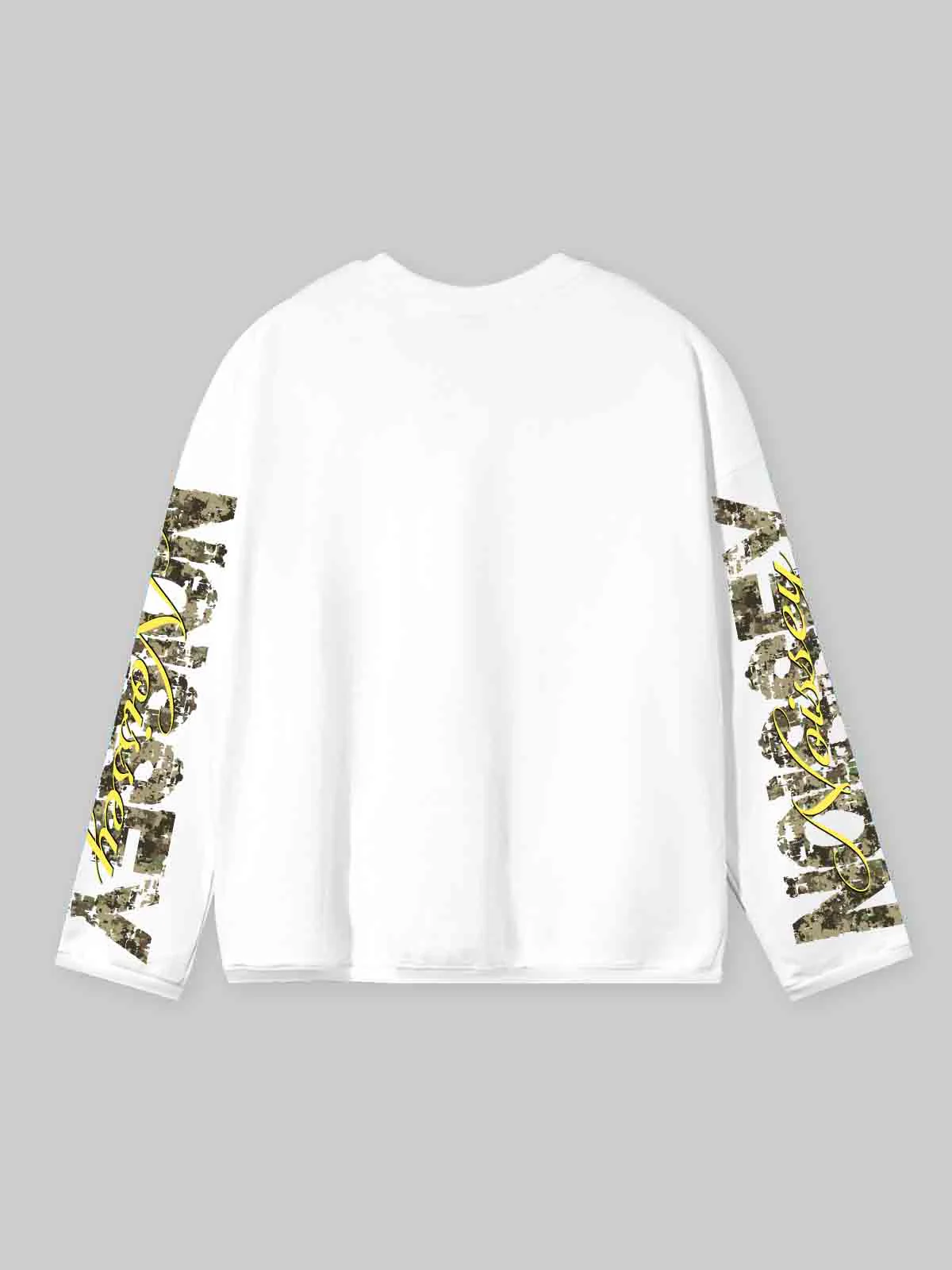 NOISSEY "Money Needs Me" Boxy Heavyweight Camo Art Long Sleeve - Cloud White - Image 6