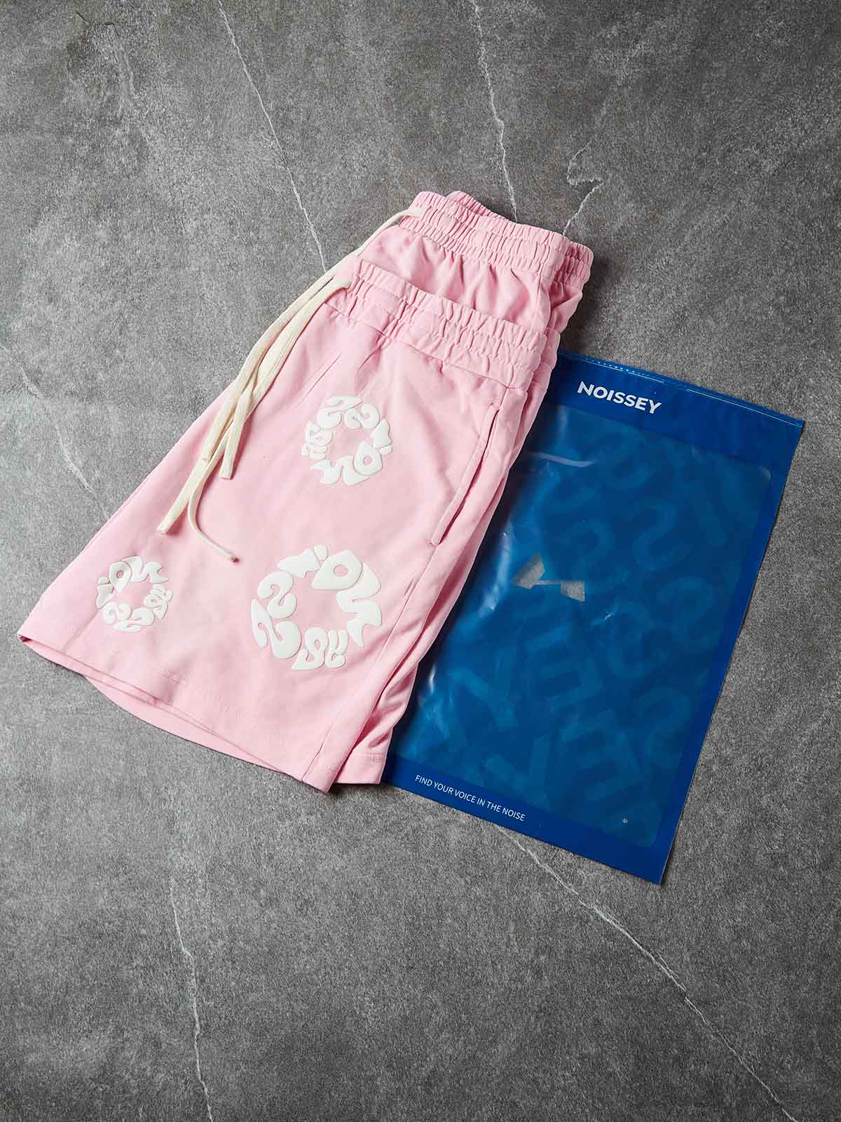 NOISSEY MONO-BLOOM ART PRINT VINTAGE DISTRESSED SWEAT SHORTS - Image 15