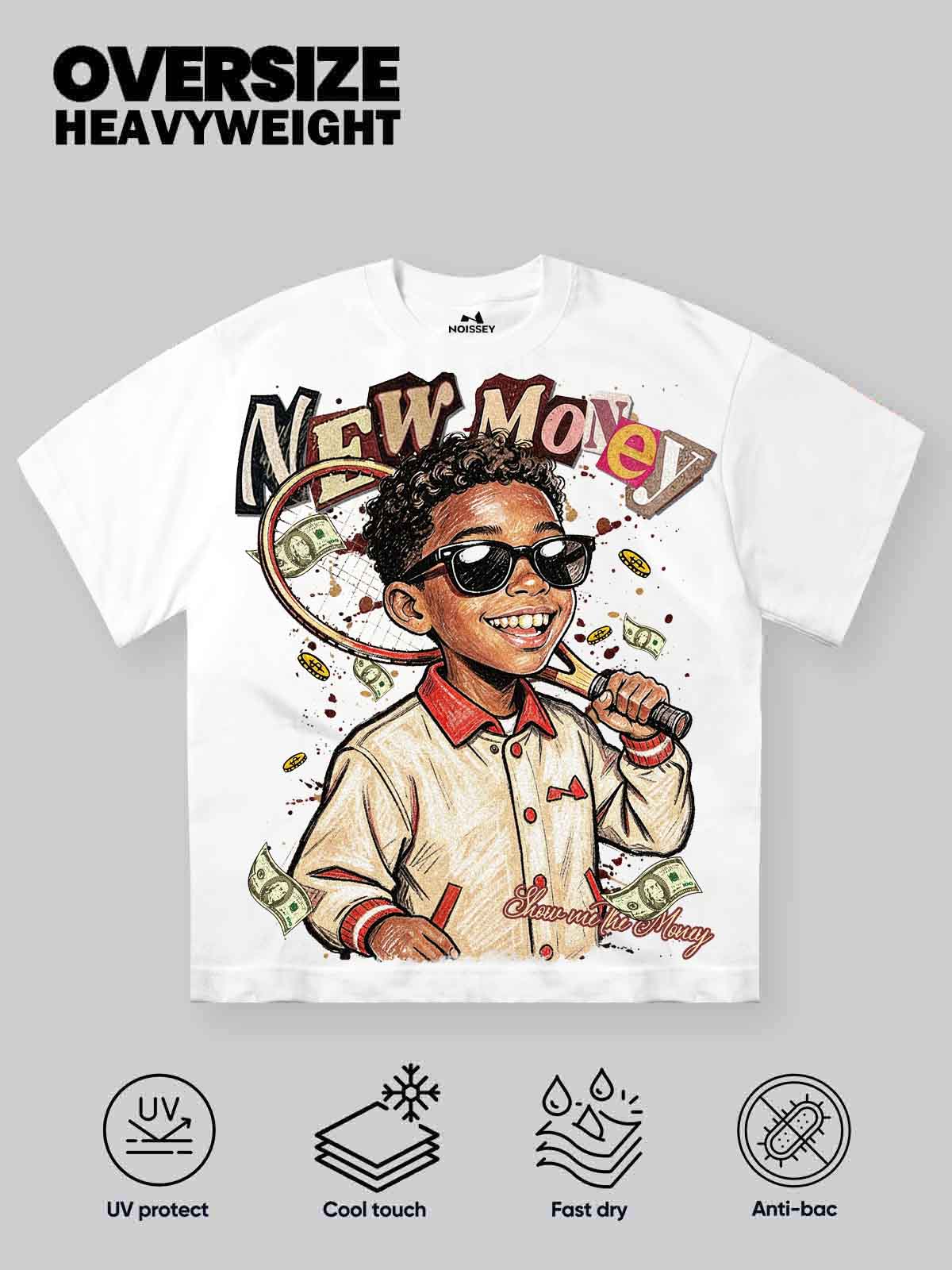NOISSEY "NEW MONEY" TENNIS BOY GRAFFITI ART TEE - Image 2