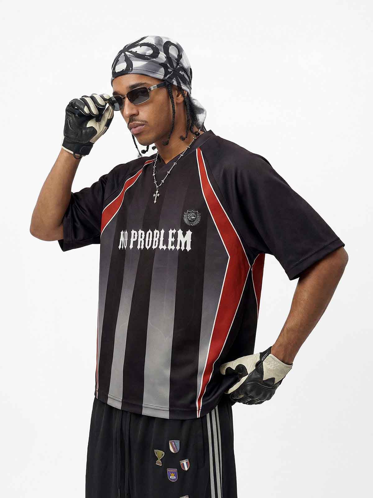 NOISSEY "NO PROBLEM" BLOKECORE JERSEY - DIGITAL PRINT V-NECK - Image 3