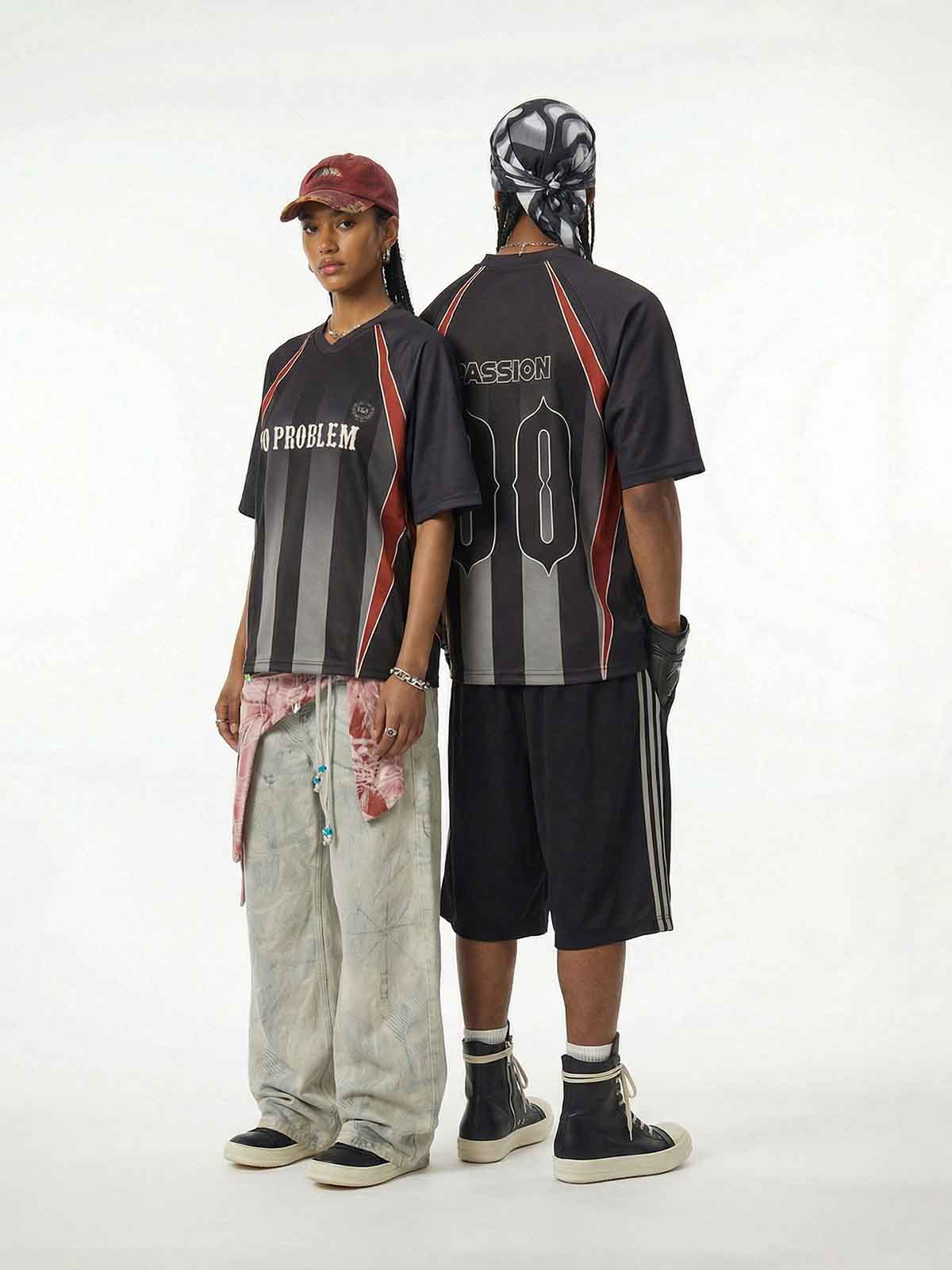 NOISSEY "NO PROBLEM" BLOKECORE JERSEY - DIGITAL PRINT V-NECK - Image 4