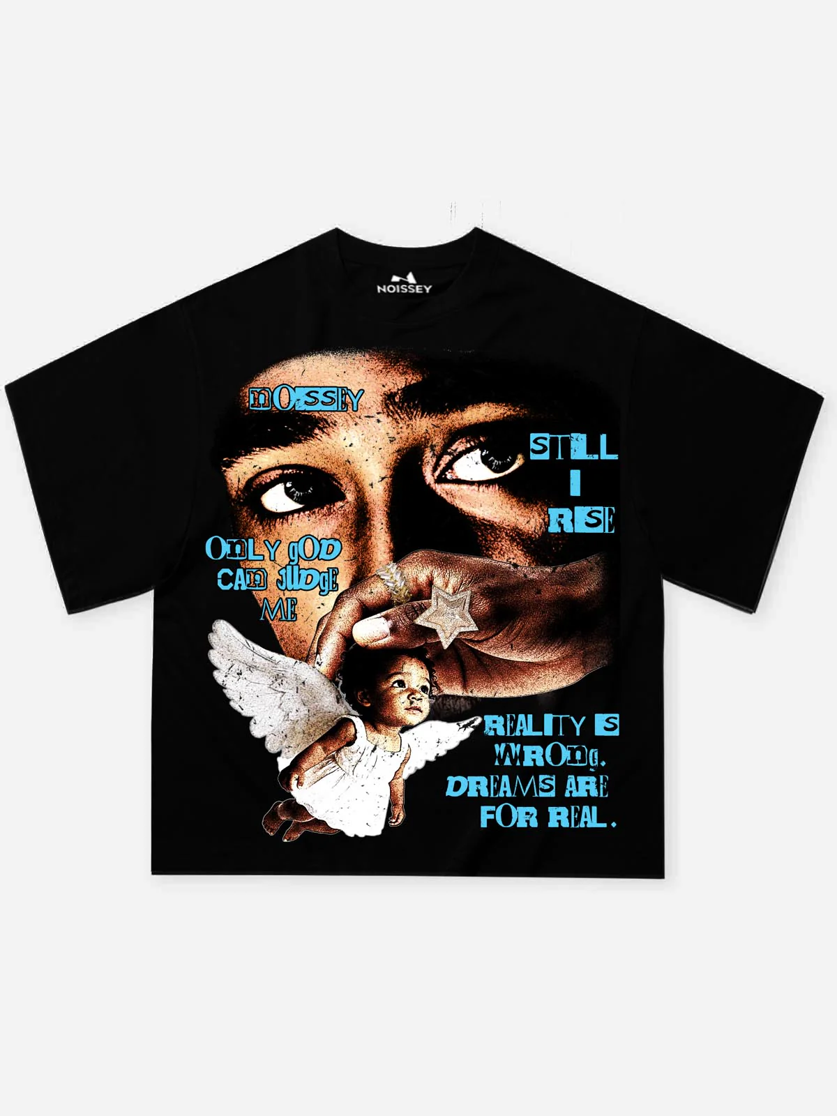 NOISSEY "Only God Can Judge Me" Immortal Legend Faith Angel Art Print Heavyweight T-Shirt