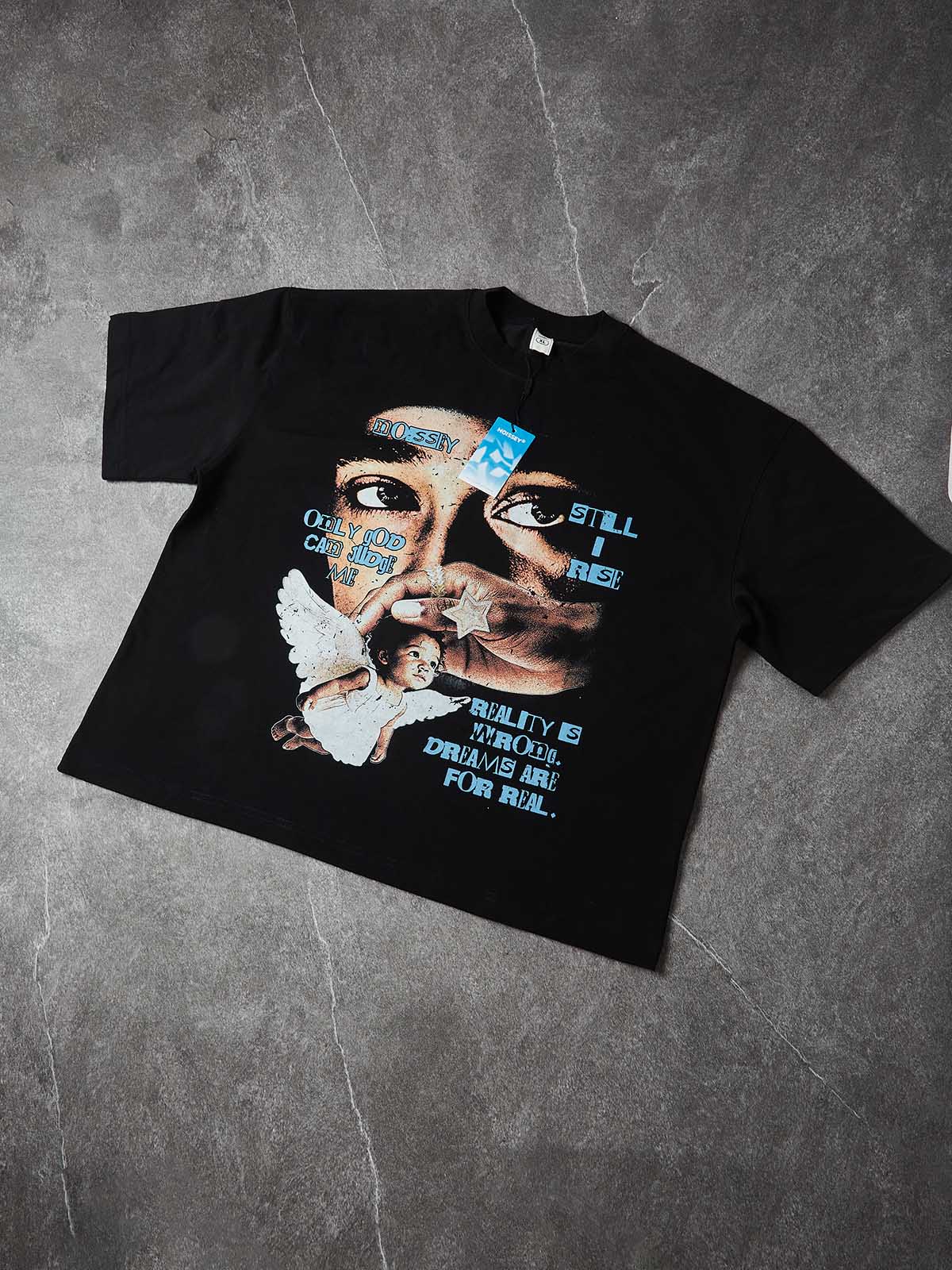 NOISSEY "Only God Can Judge Me" Immortal Legend Faith Angel Art Print Heavyweight T-Shirt - Image 6