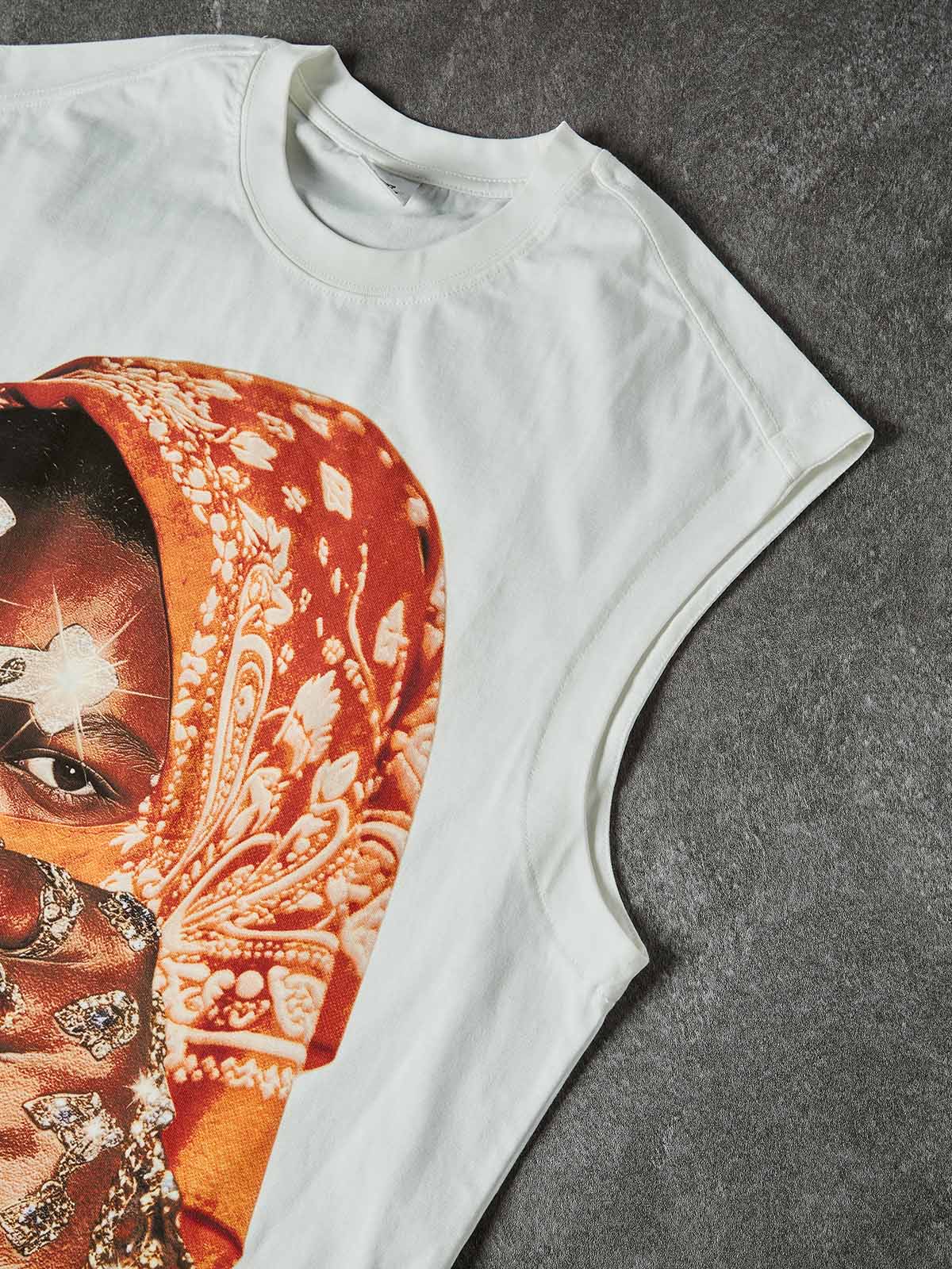 NOISSEY ORANGE BANDANA - ICED OUT CRUCIFIX ART TANK TOP - Image 4