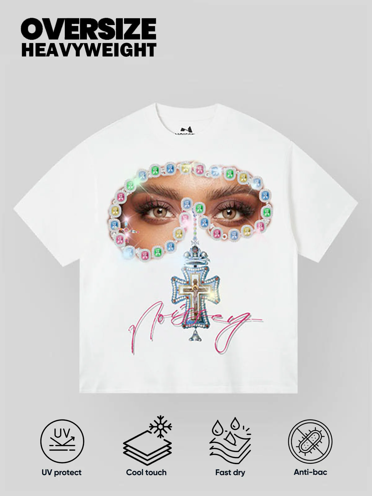 Noissey Original Gem Cross Print T-shirt - Image 2