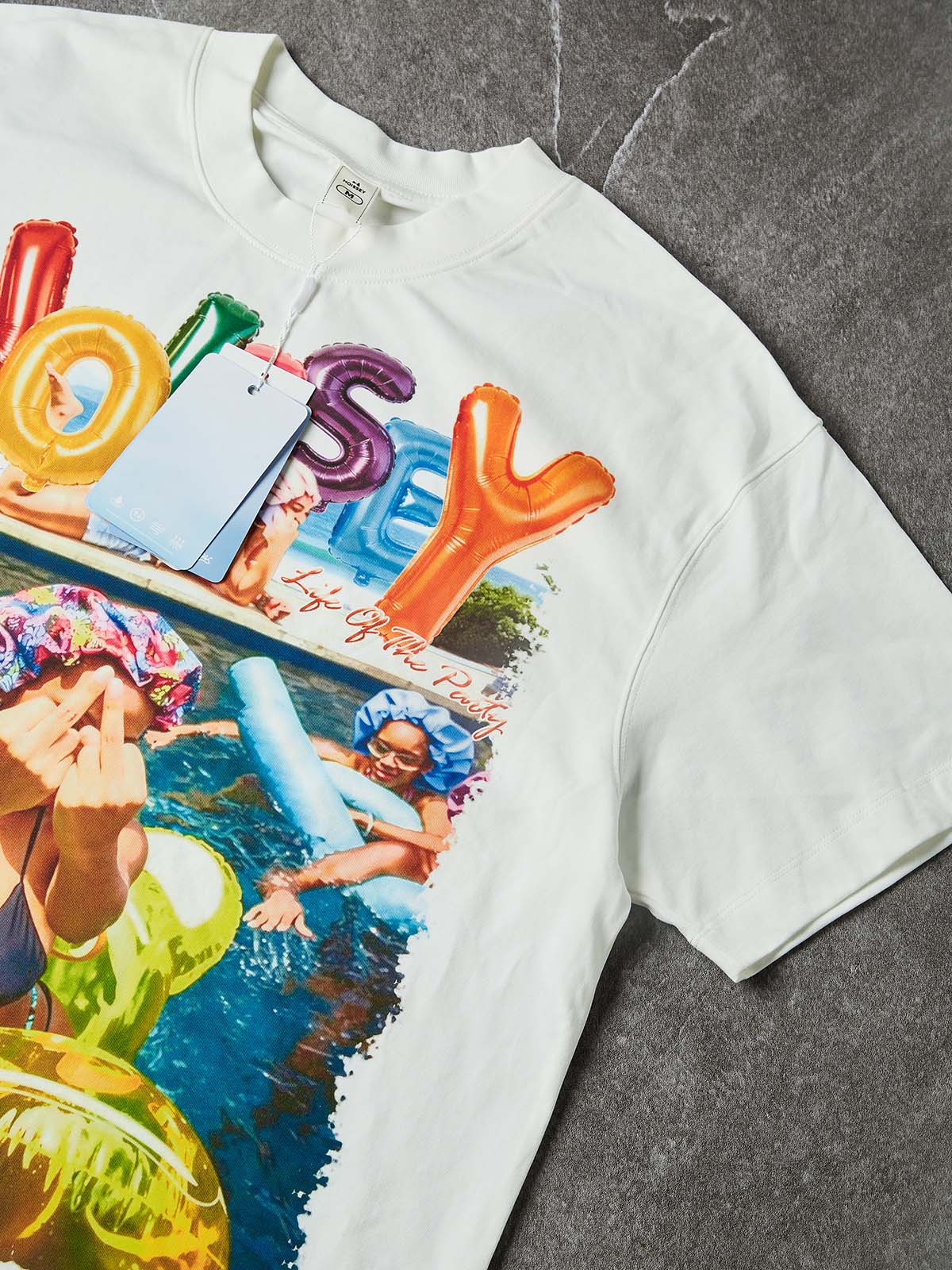NOISSEY "Pool Side Mania" Retro Graphic Oversized Tee - Image 5
