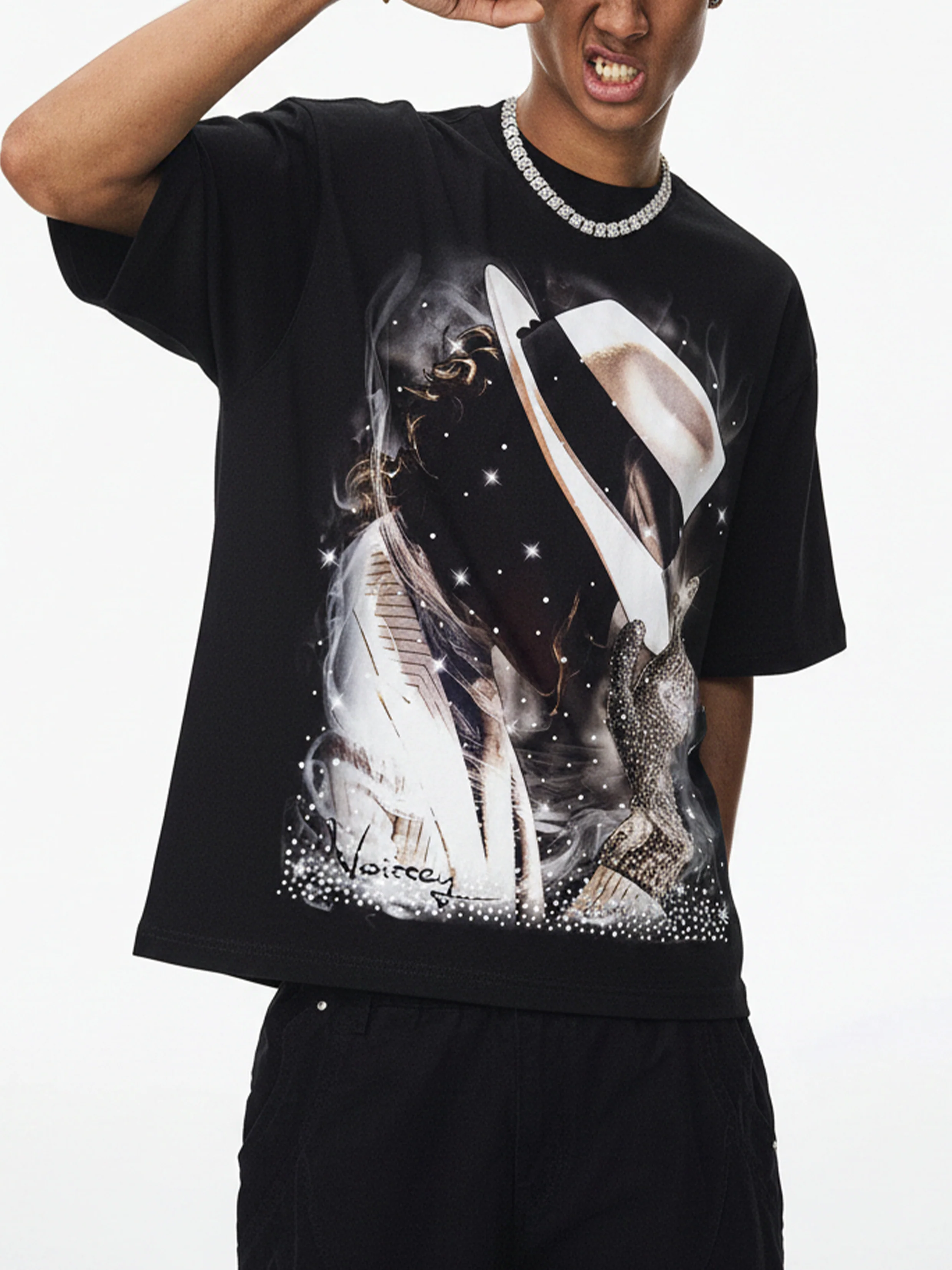 NOISSEY "Radiant Legend" Shimmering Smoke & Diamond Art Heavyweight T-Shirt - Image 5