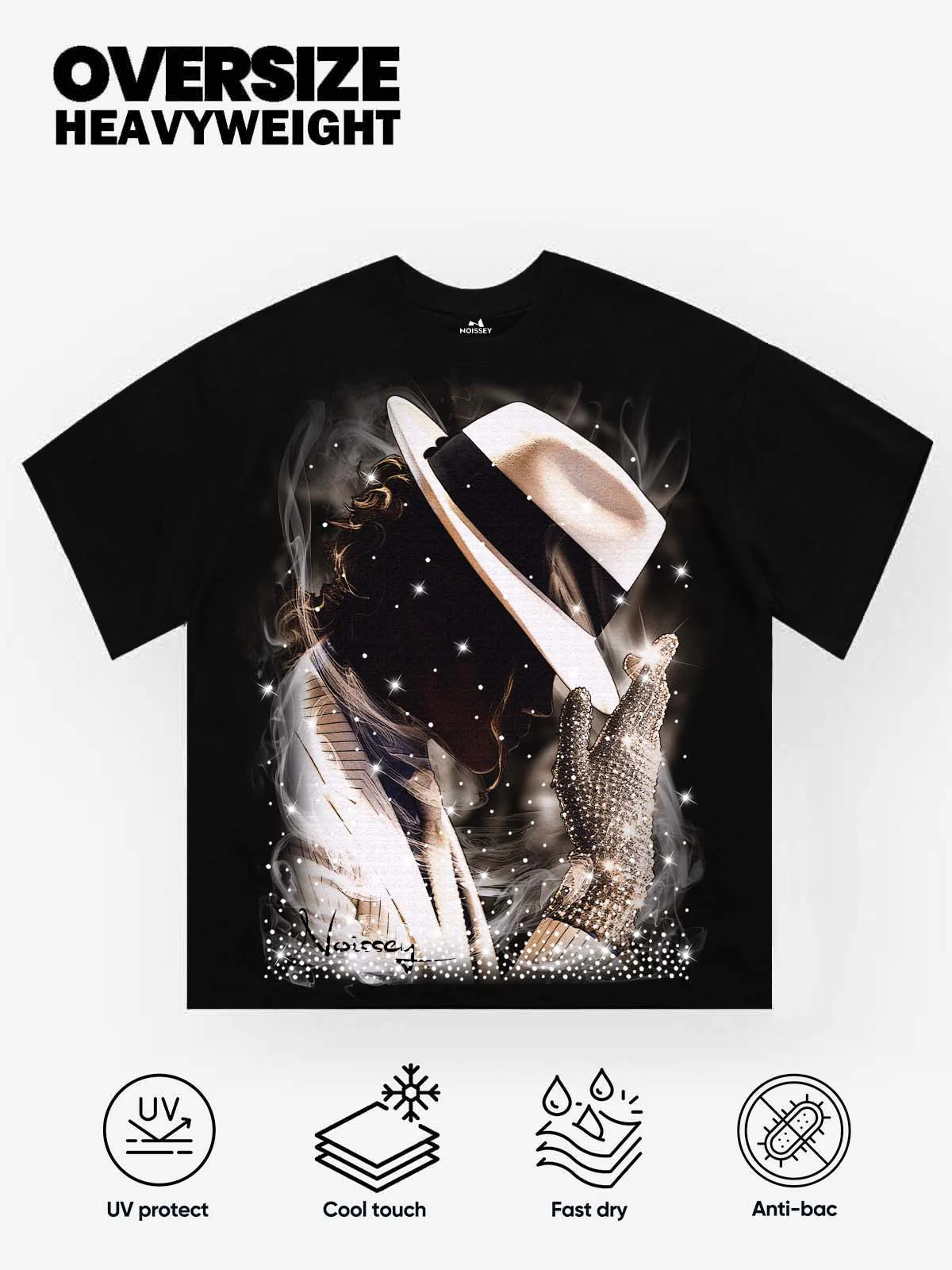 NOISSEY "Radiant Legend" Shimmering Smoke & Diamond Art Heavyweight T-Shirt - Image 8