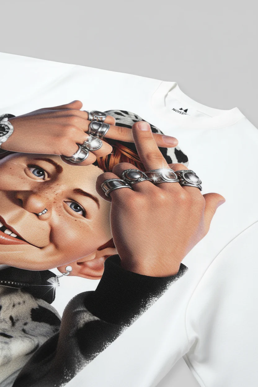 NOISSEY "Rebel Newman" Rebel Graffiti Ring Art Heavyweight Oversized T-Shirt - Image 7