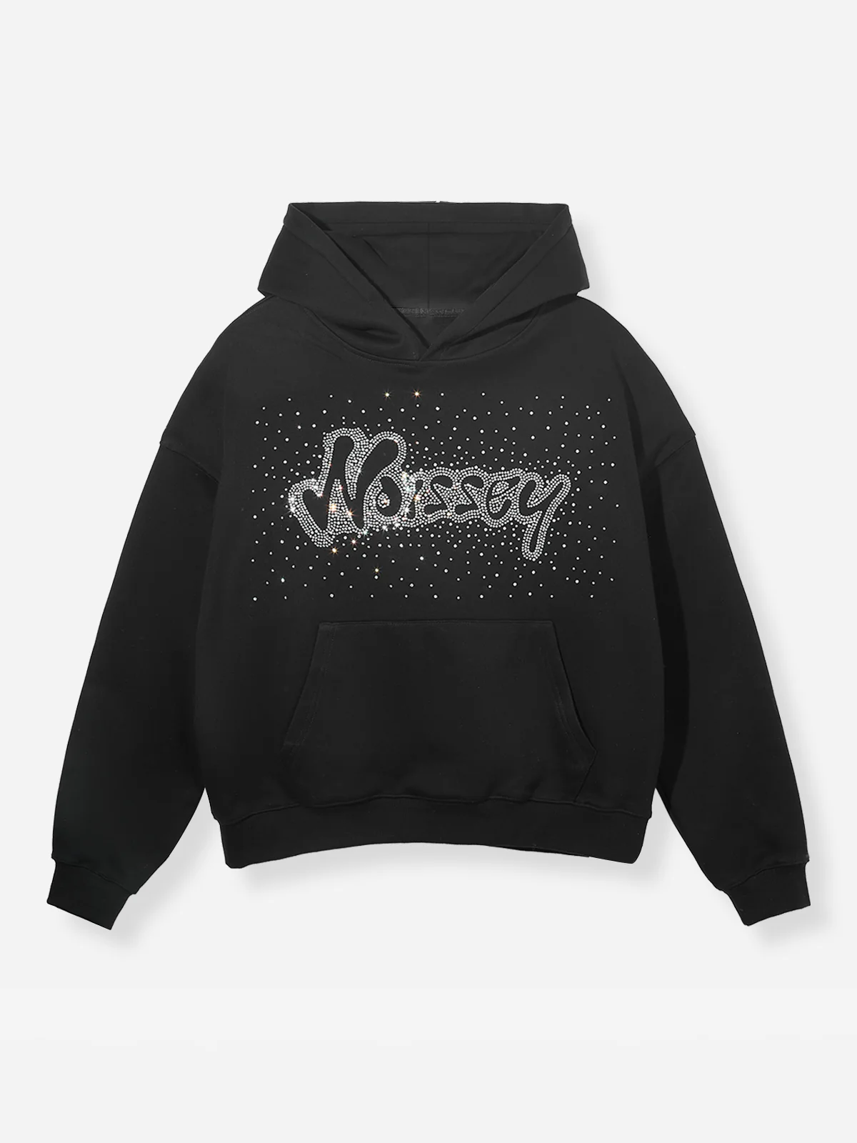 Noissey Rhinestone Logo Glitter Boxy Hoodie